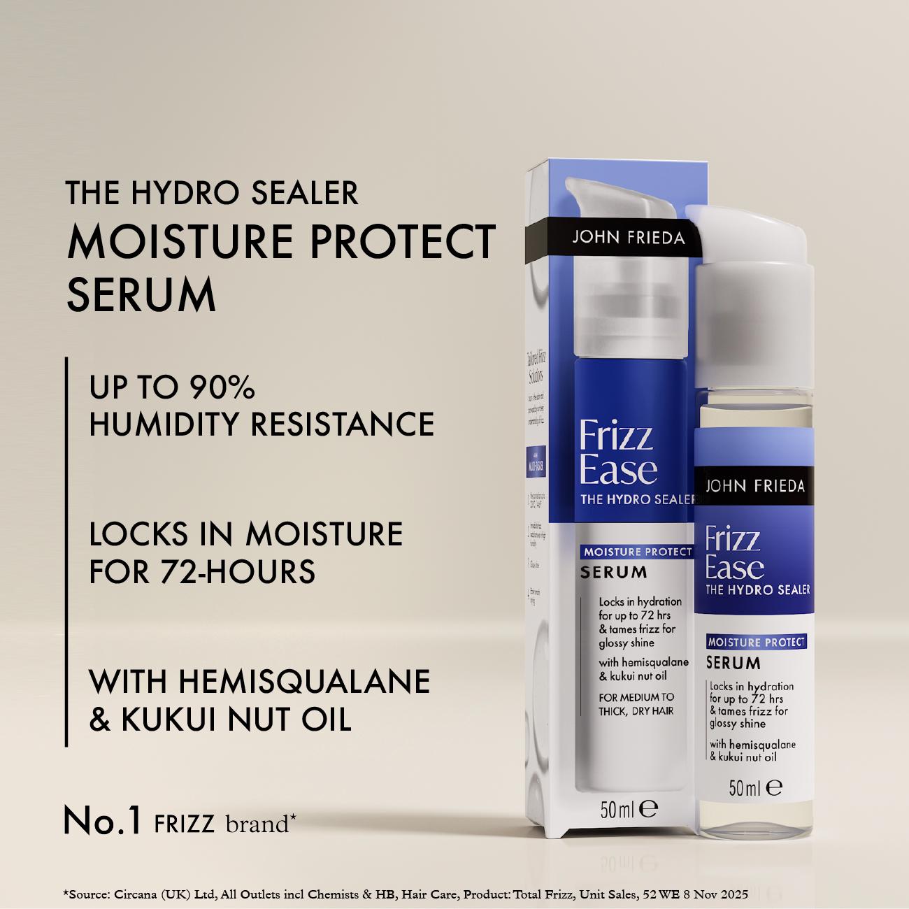 John Frieda 50ml Frizz Ease the Hydro Sealer Moisture Protect Hair Serum thumbnail 3