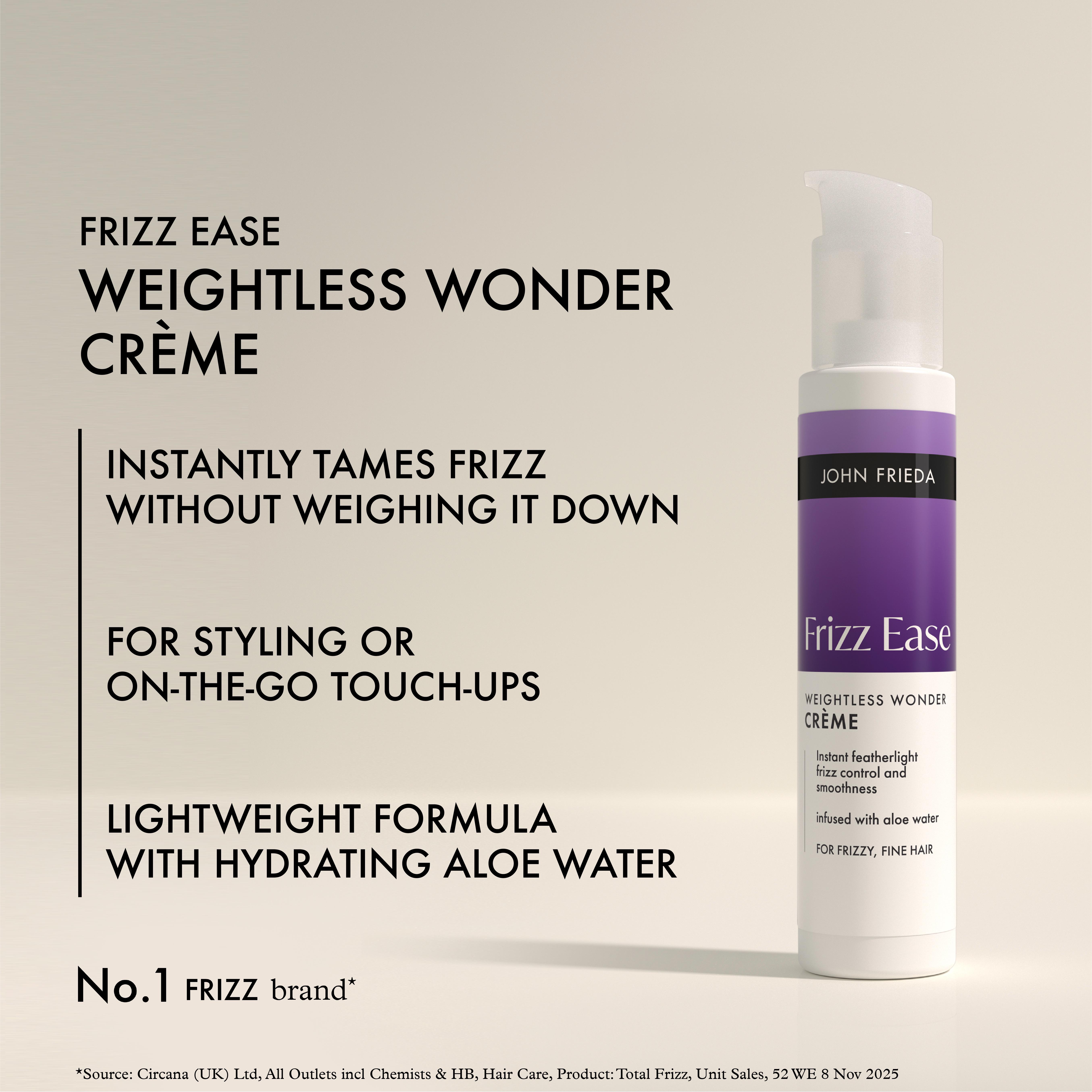 John Frieda 100ml Frizz Ease Weightless Wonder Crème thumbnail 3
