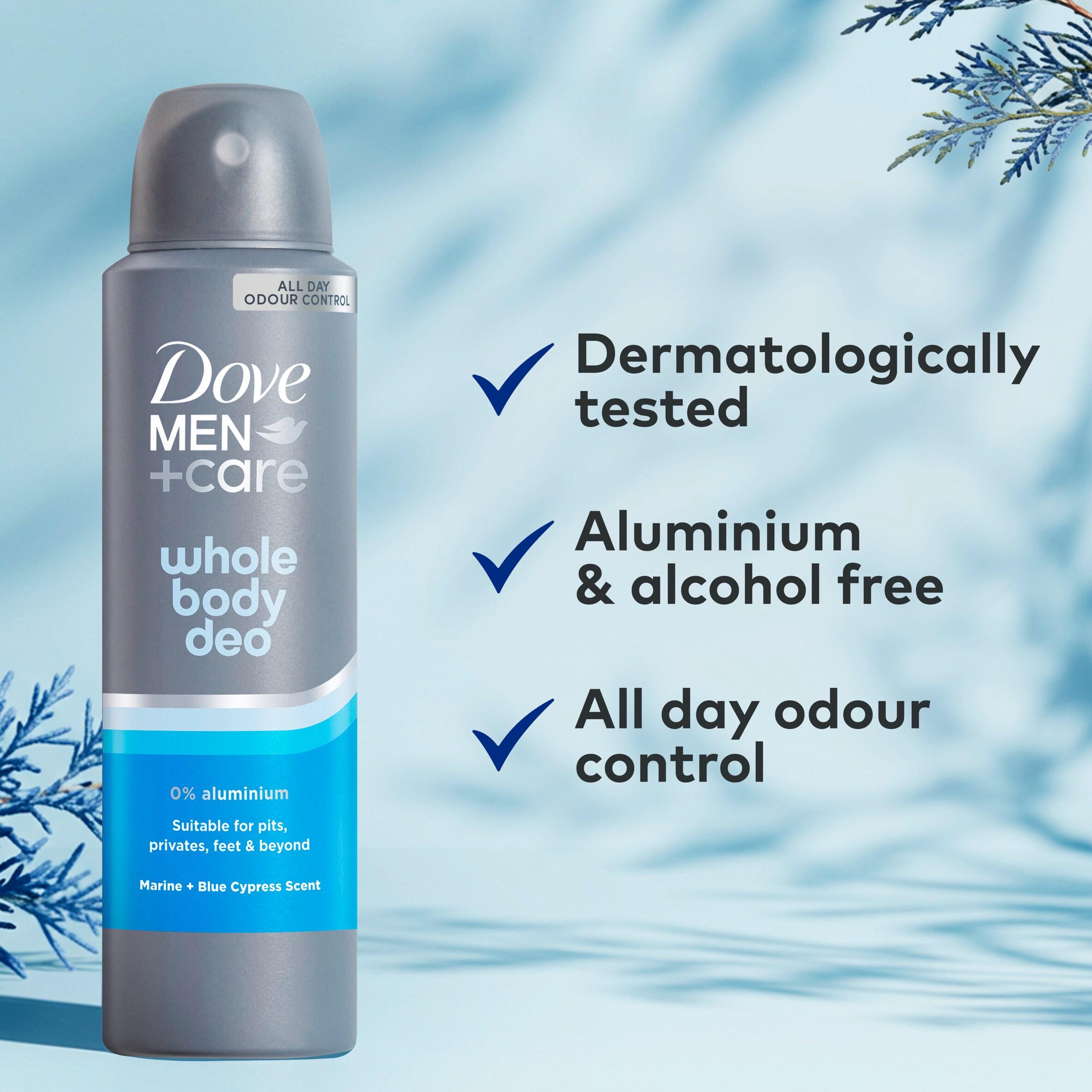Dove Men+Care 150ml Marine & Blue Cypress Whole Body Deodorant Spray thumbnail 3