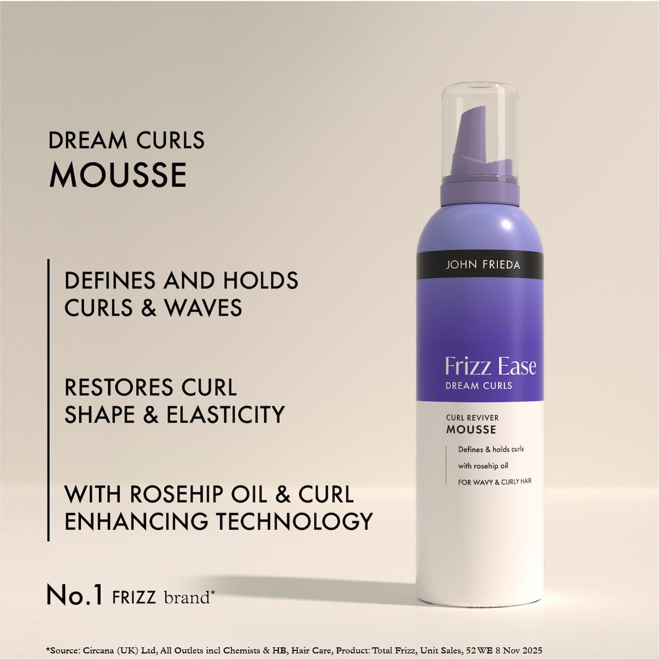 John Frieda 200ml Frizz Ease Dream Curl Reviver Mousse thumbnail 3