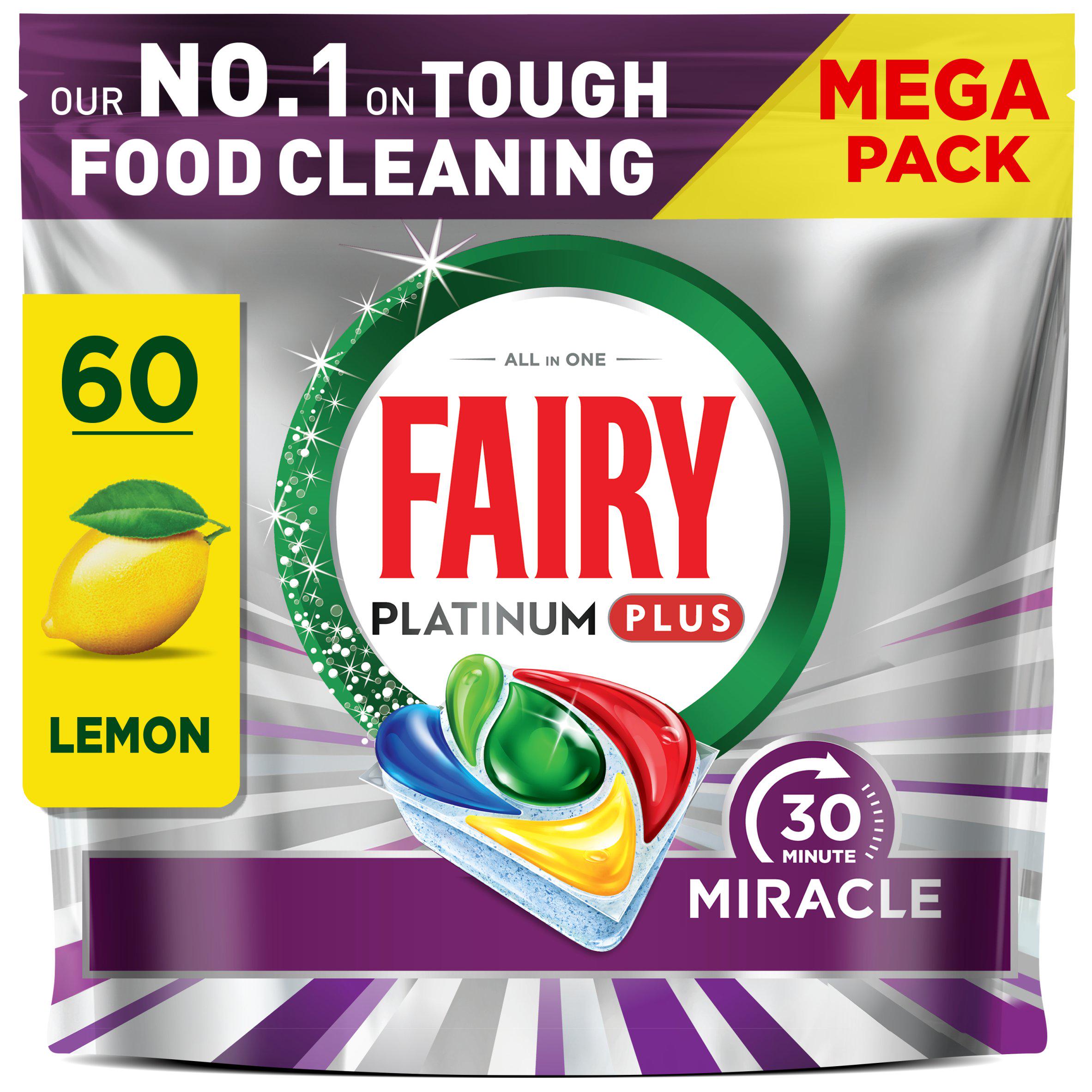Fairy 60 Platinum Plus Miracle Dishwasher Tablets