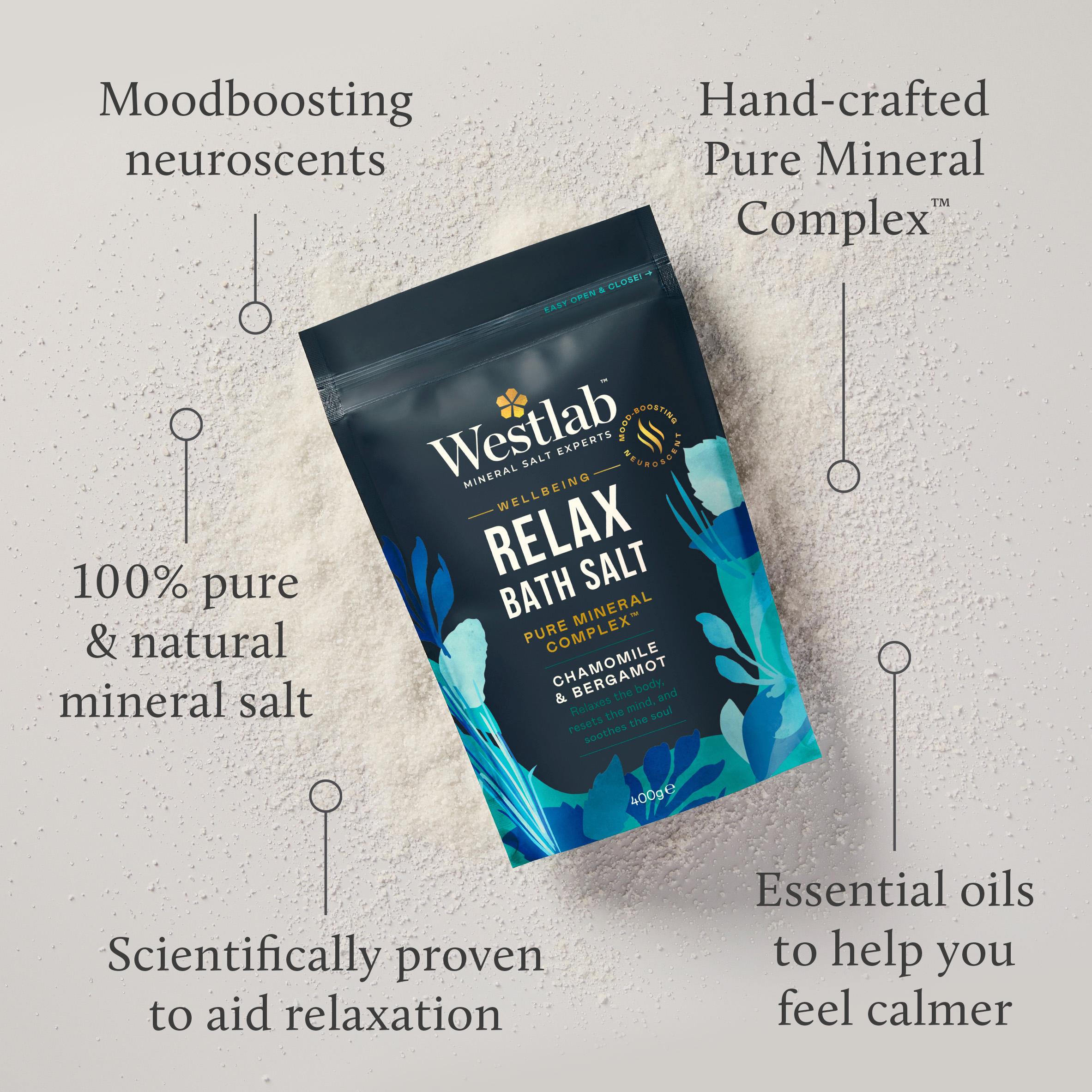 Westlab 400g Chamomile & Bergamot Wellbeing Relax Bath Salt thumbnail 2