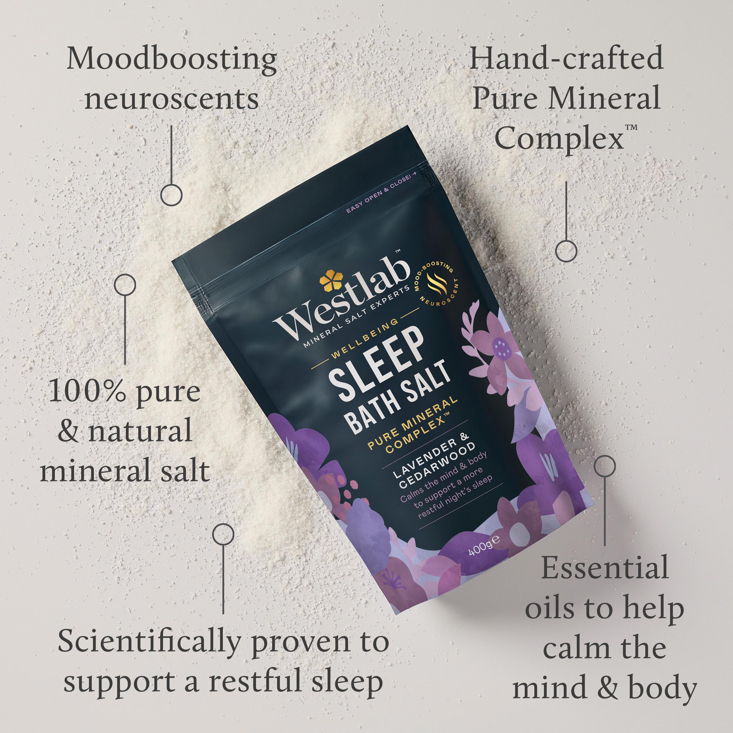 Westlab 400g Lavender & Cedarwood Sleep Wellbeing Bath Salt thumbnail 2