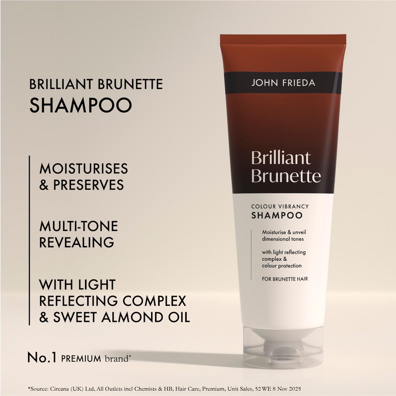 John Frieda 250ml Brilliant Brunette Colour Vibrancy Shampoo thumbnail 3