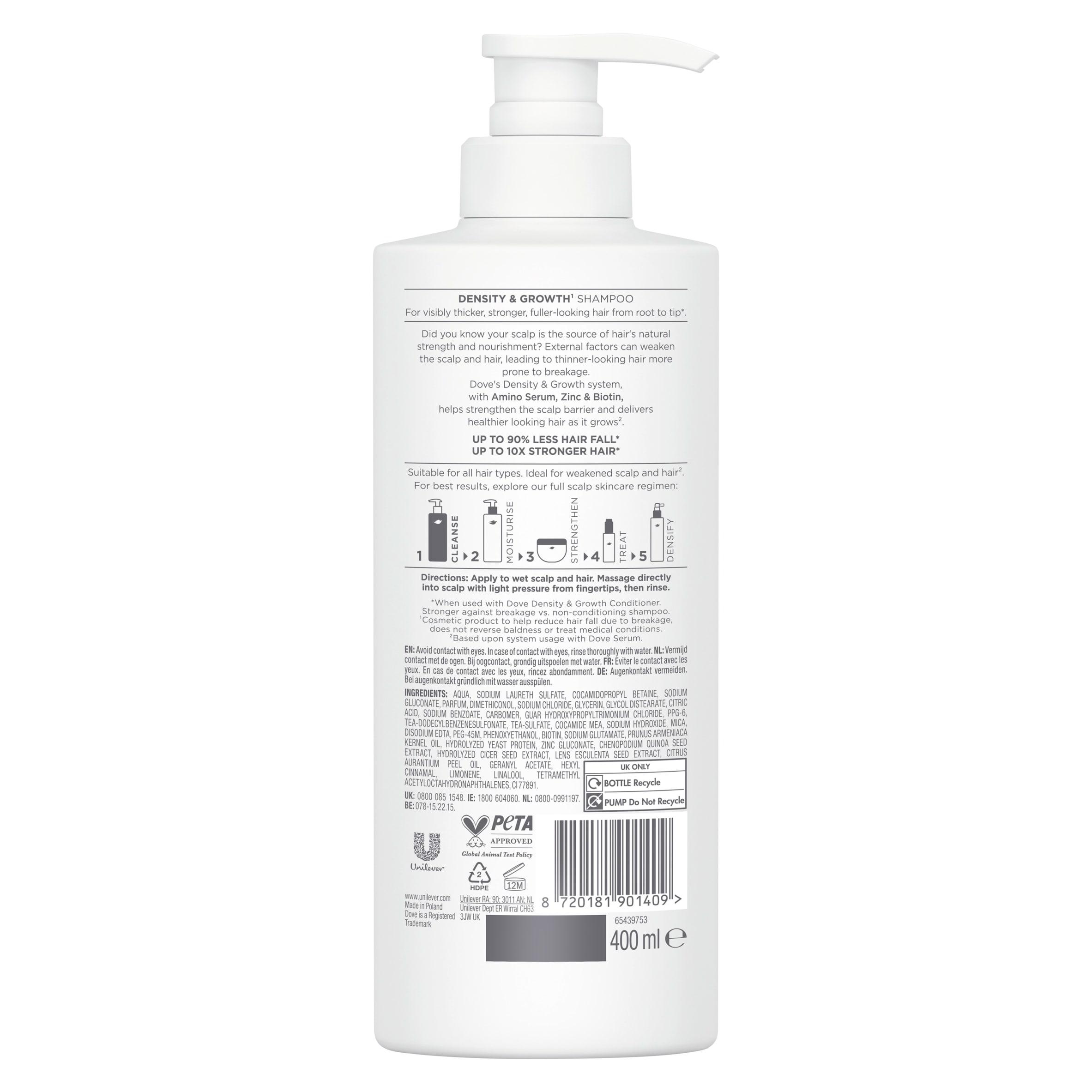 Dove 400ml Scalp + Hair therapy Density & Growth Shampoo thumbnail 2