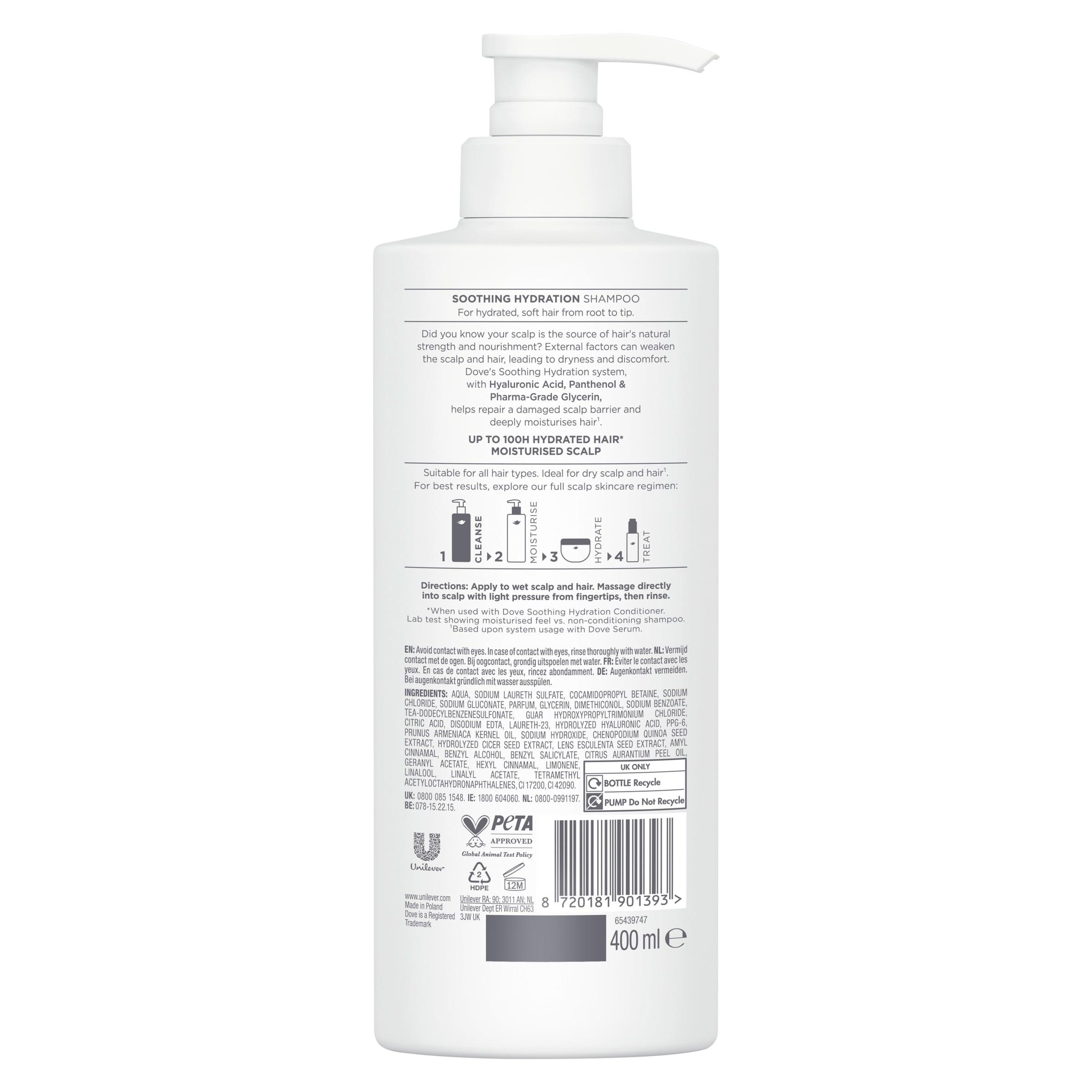 Dove 400ml Scalp + Hair Therapy Soothing Hydration Shampoo thumbnail 2