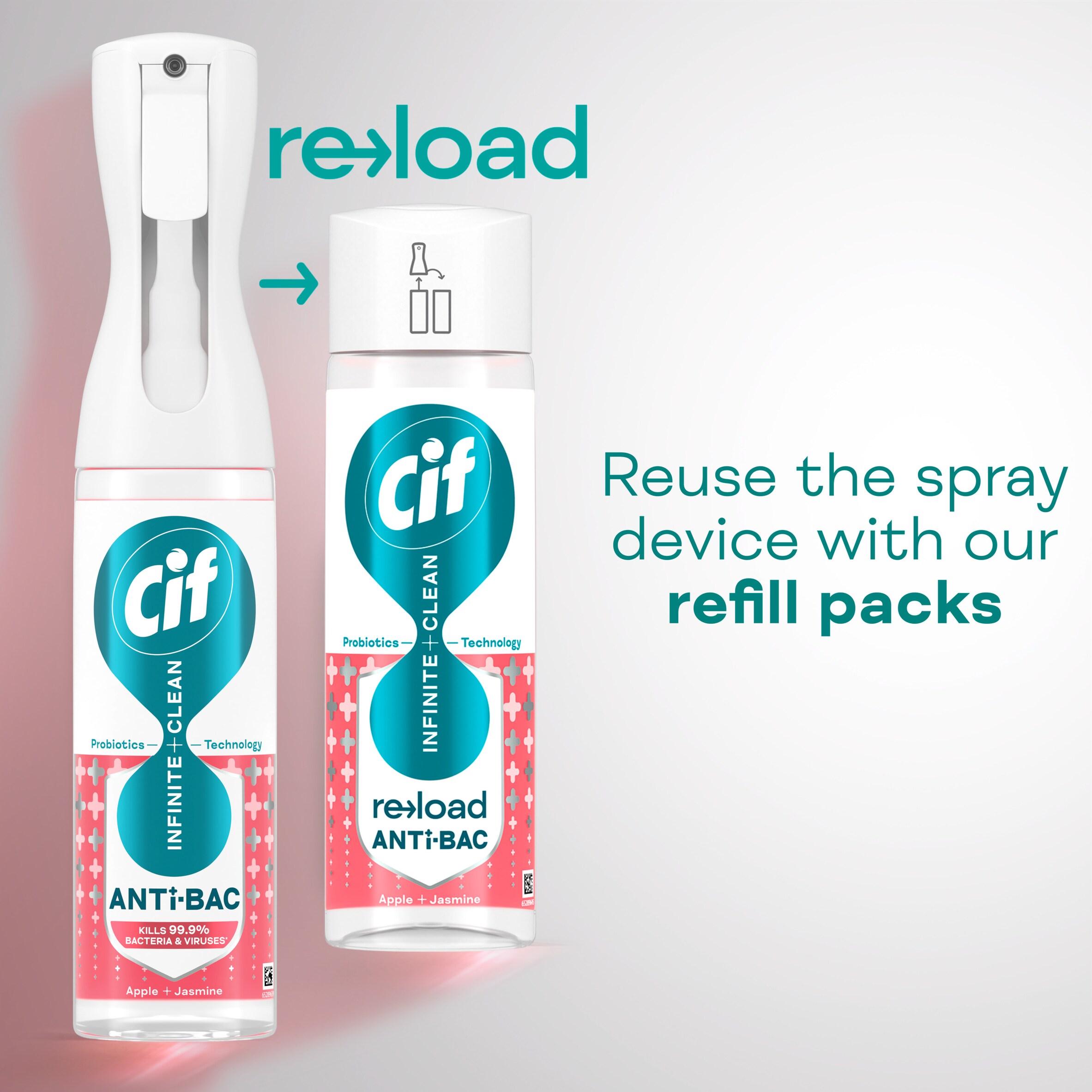 Cif 280ml Infinite Clean Antibacterial Cleaner Refill Apple & Jasmine thumbnail 2
