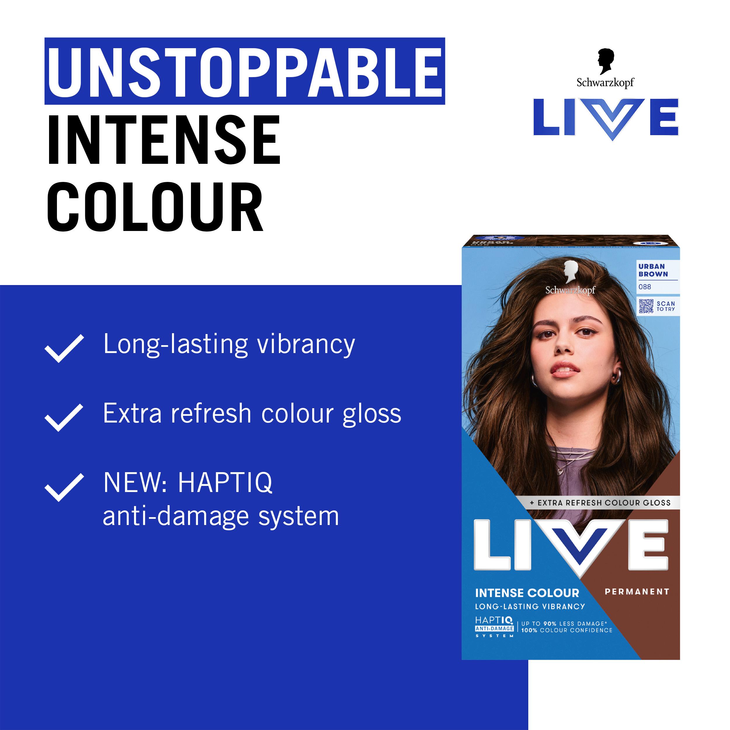 Schwarzkopf 088 Urban Brown Live Intense Colour Permanent Hair Dye thumbnail 3