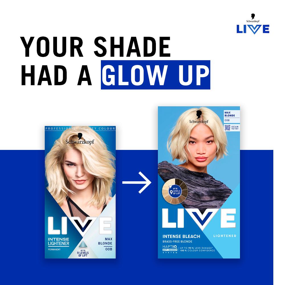 Schwarzkopf 00B Max Blonde Live Intense Bleach Hair Lightener Dye thumbnail 2