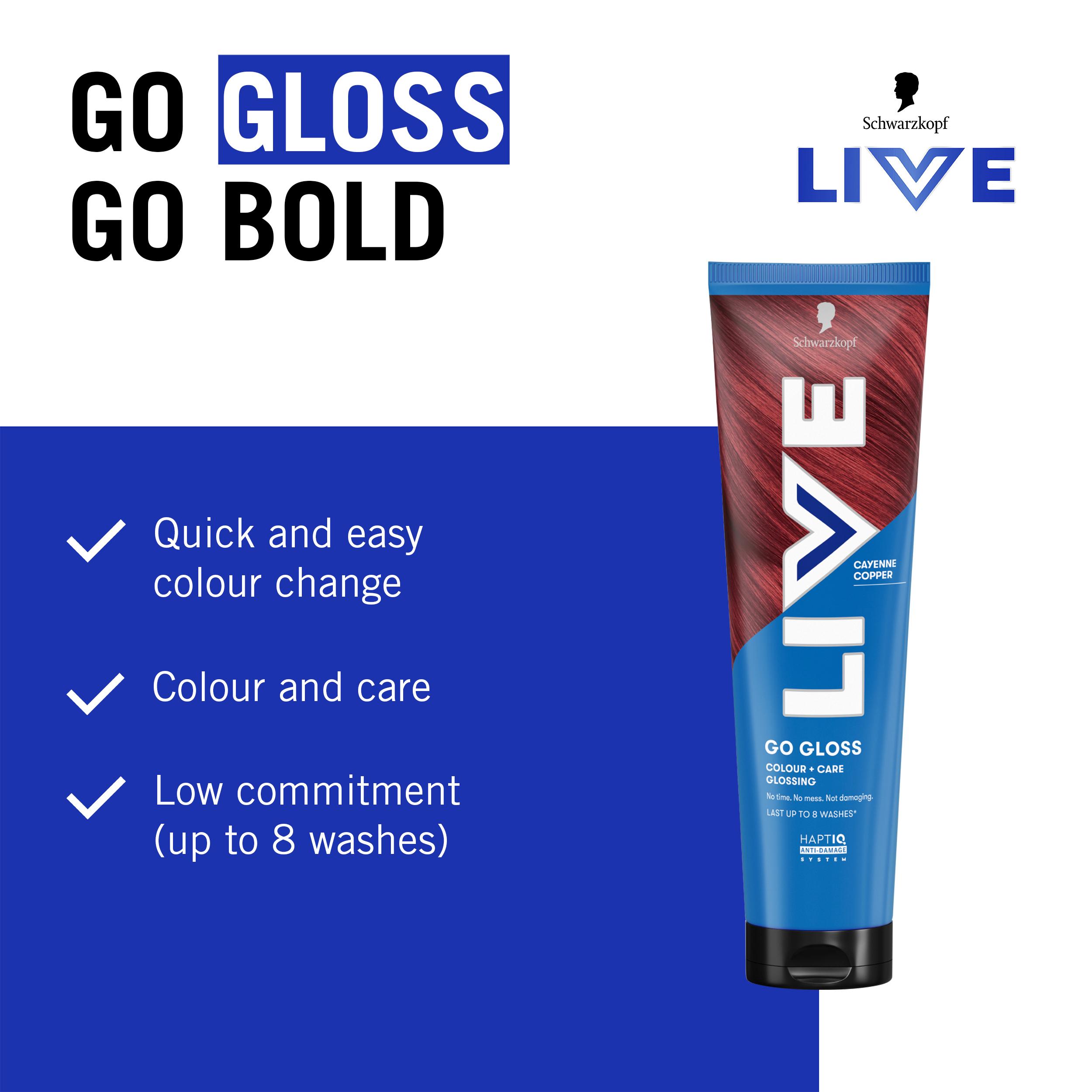 Schwarzkopf Live Go Gloss 150ml Cayenne Copper Colour & Shine Hair Gloss thumbnail 2