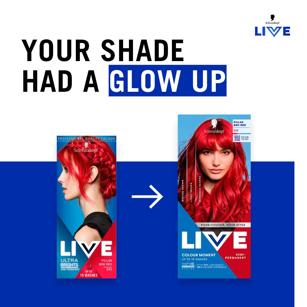 Schwarzkopf 092 Pillar Box Red Live Colour Moment Semi Permanent Hair Dye thumbnail 2