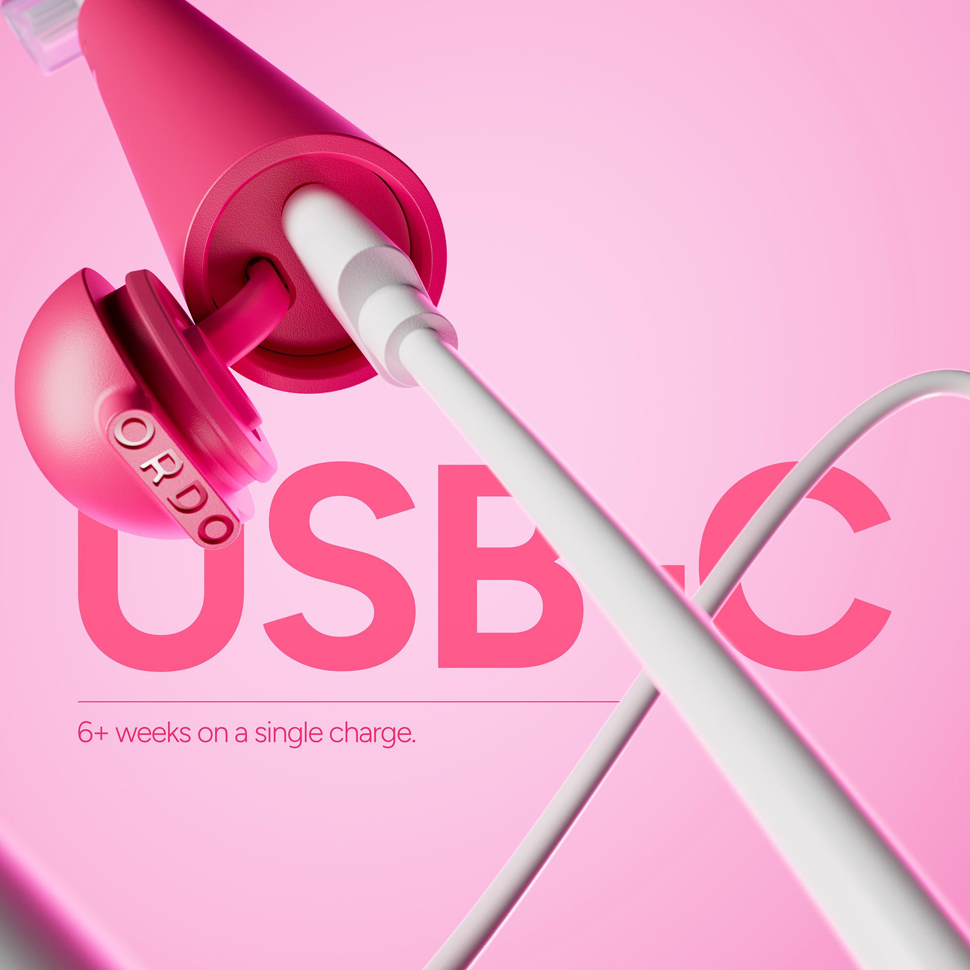 Ordo Sonic Edge Paradise Pink Rechargeable Toothbrush thumbnail 5