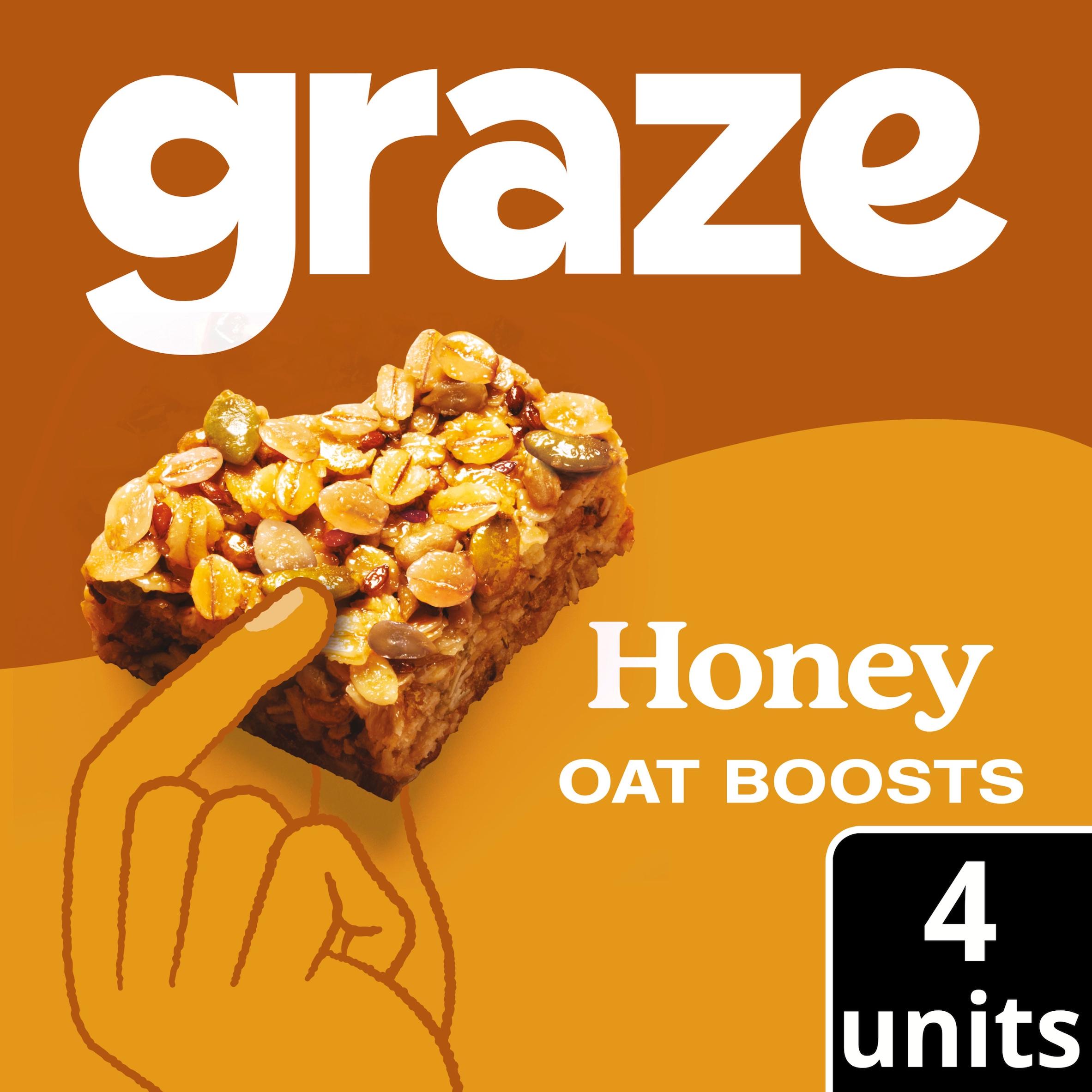 Graze  Oat Boost Flapjack snacks Honey 4x30g thumbnail 2