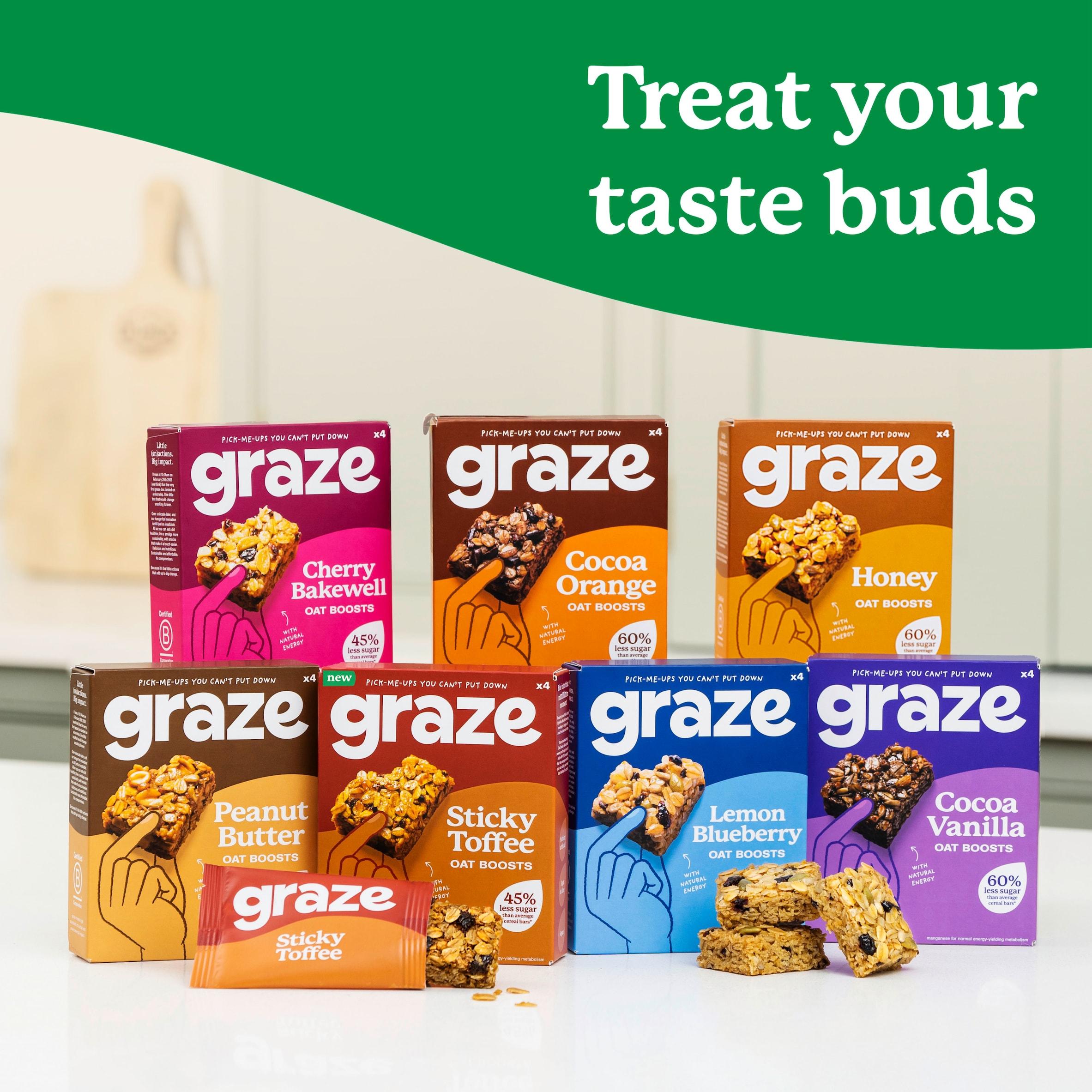Graze  Oat Boost Flapjack snacks Honey 4x30g thumbnail 3
