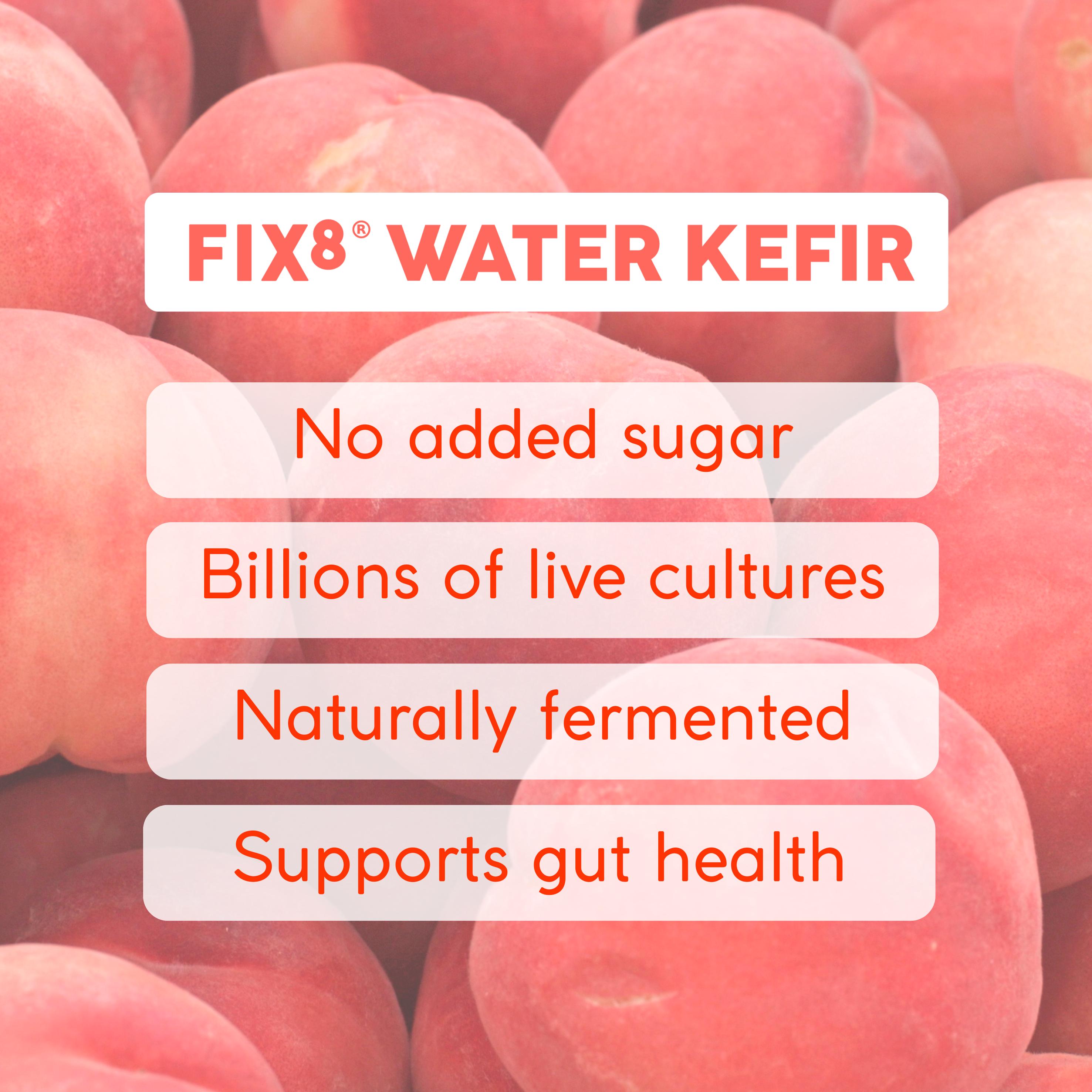 Fix8 Water Kefir Peach & Mango Live Sparkling Soda 4 x 250ml thumbnail 3