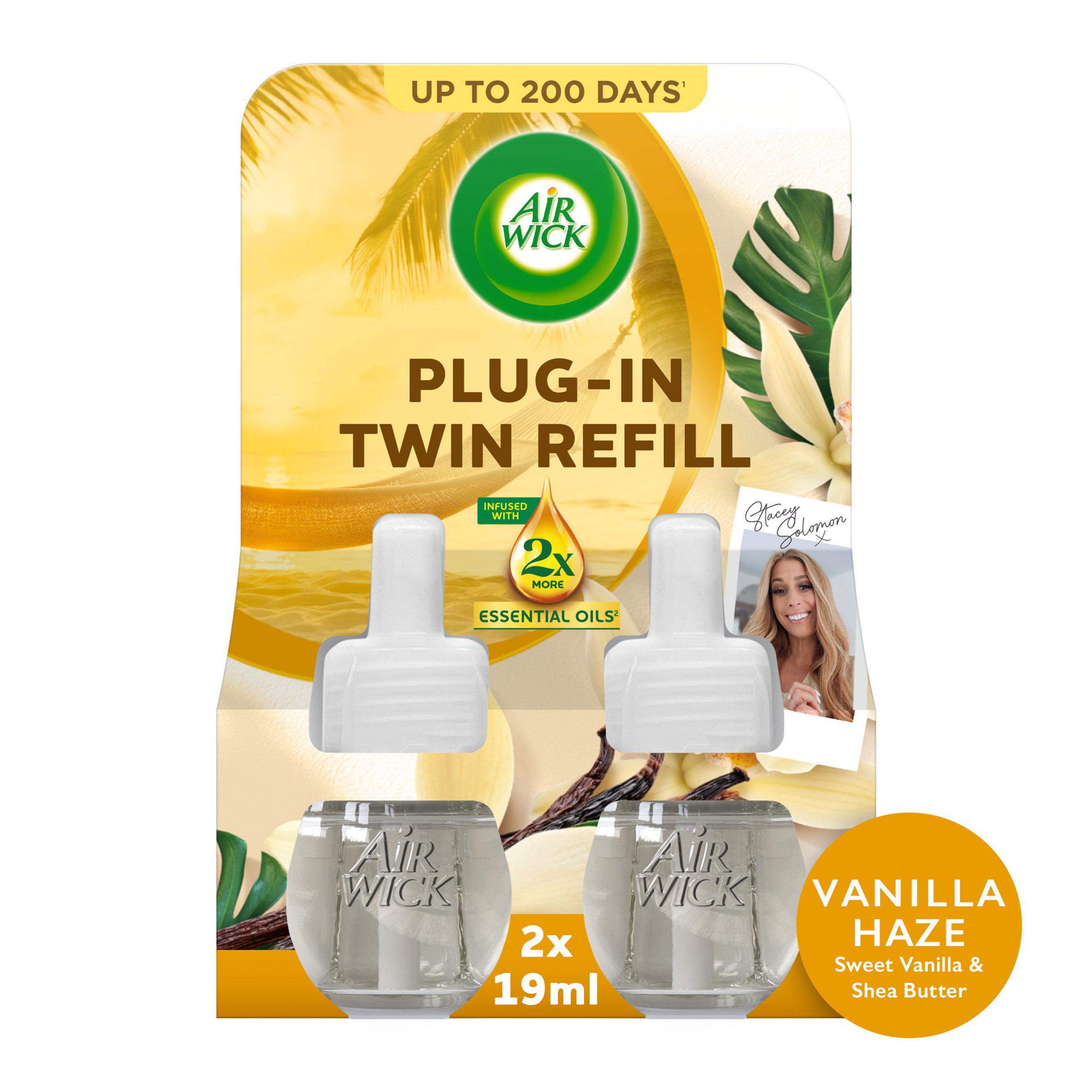 Air Wick Plug-in Twin Refill, Sweet Vanilla & Shea Butter Air Freshener, 2 x 19ml