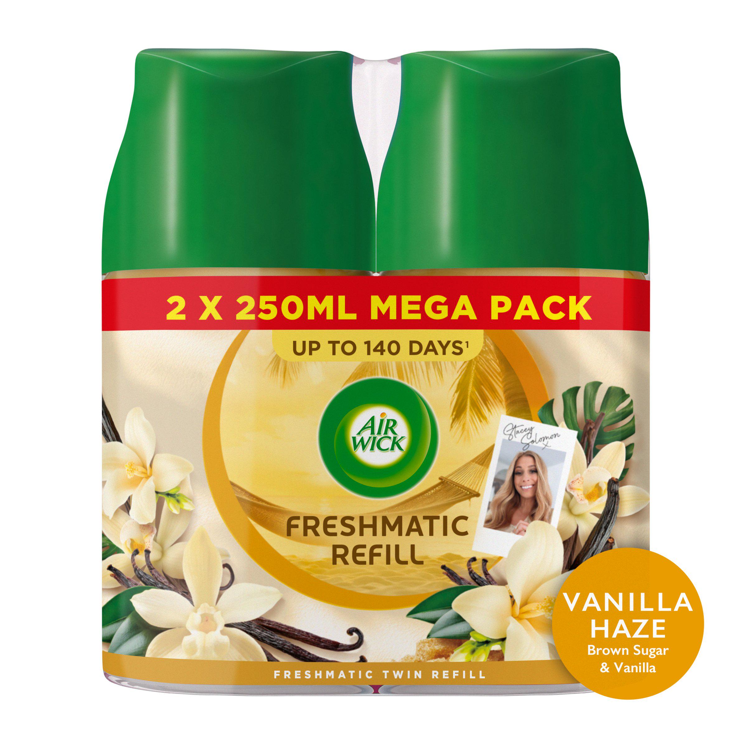 Air Wick Freshmatic Twin Refill, Brown Sugar & Vanilla Air Freshener, 2 x 250ml