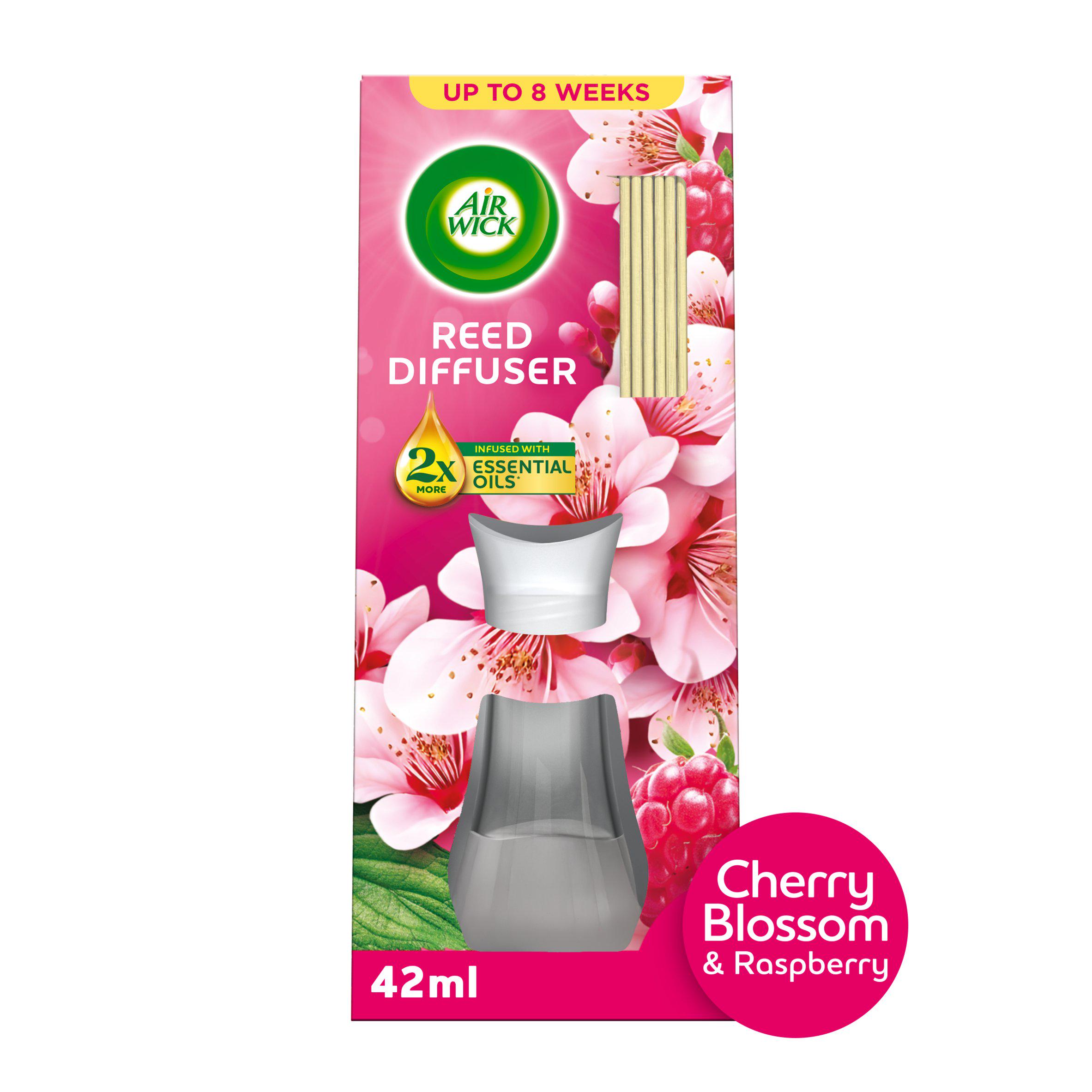 Air Wick Reed Diffuser, Cherry Blossom & Raspberry Air Freshener 42ml