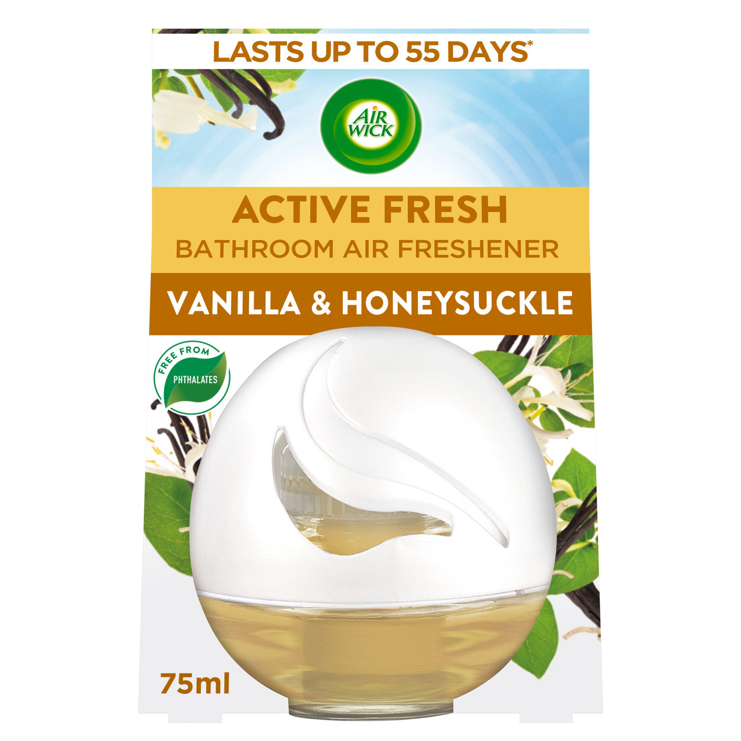 Air Wick Vanilla Honeysuckle Active Fresh Bathroom Air Freshener 75ml