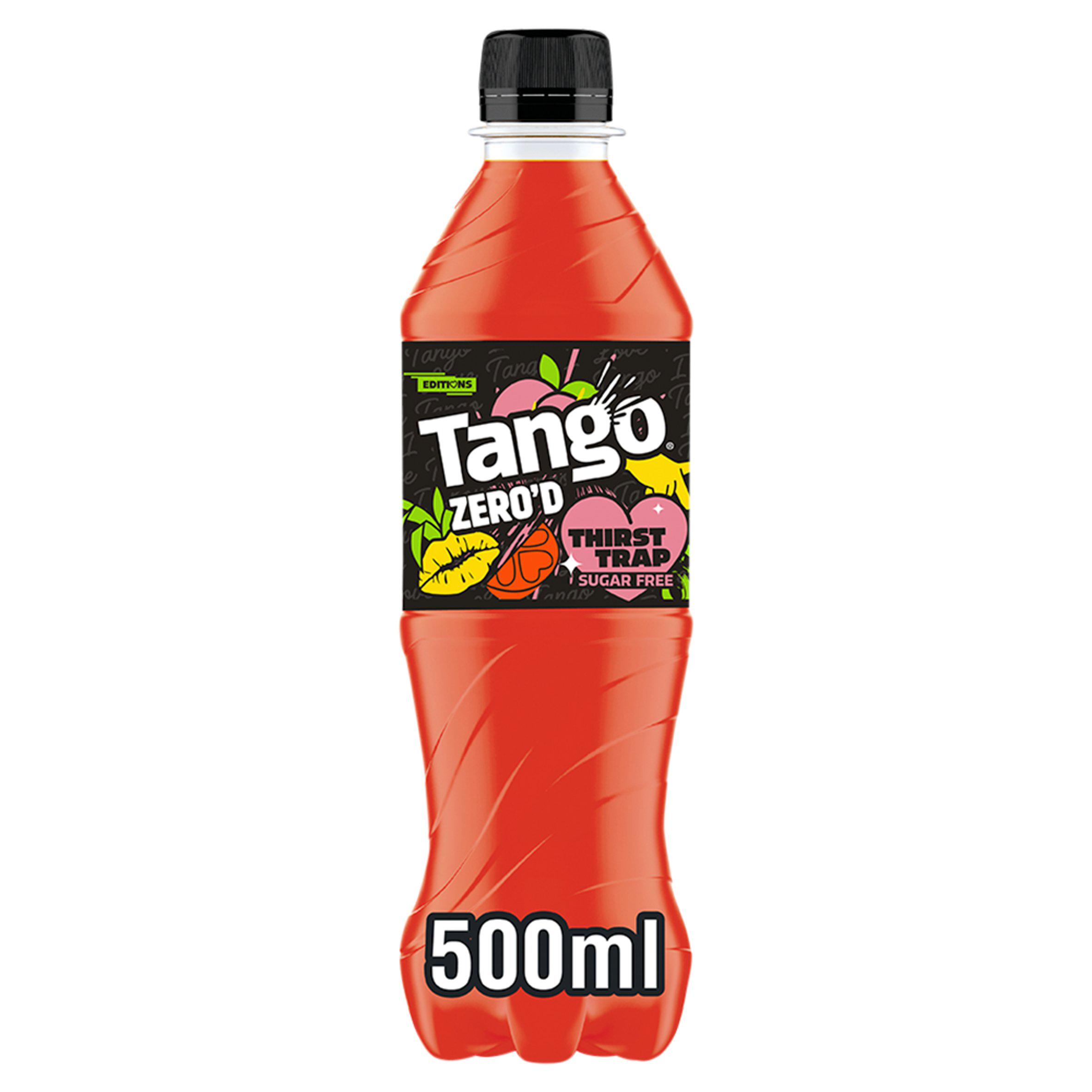 Tango 500ml Zero'd Thirst Trap Peach, Pineapple & Orange Sugar Free Soft Drink Bottle