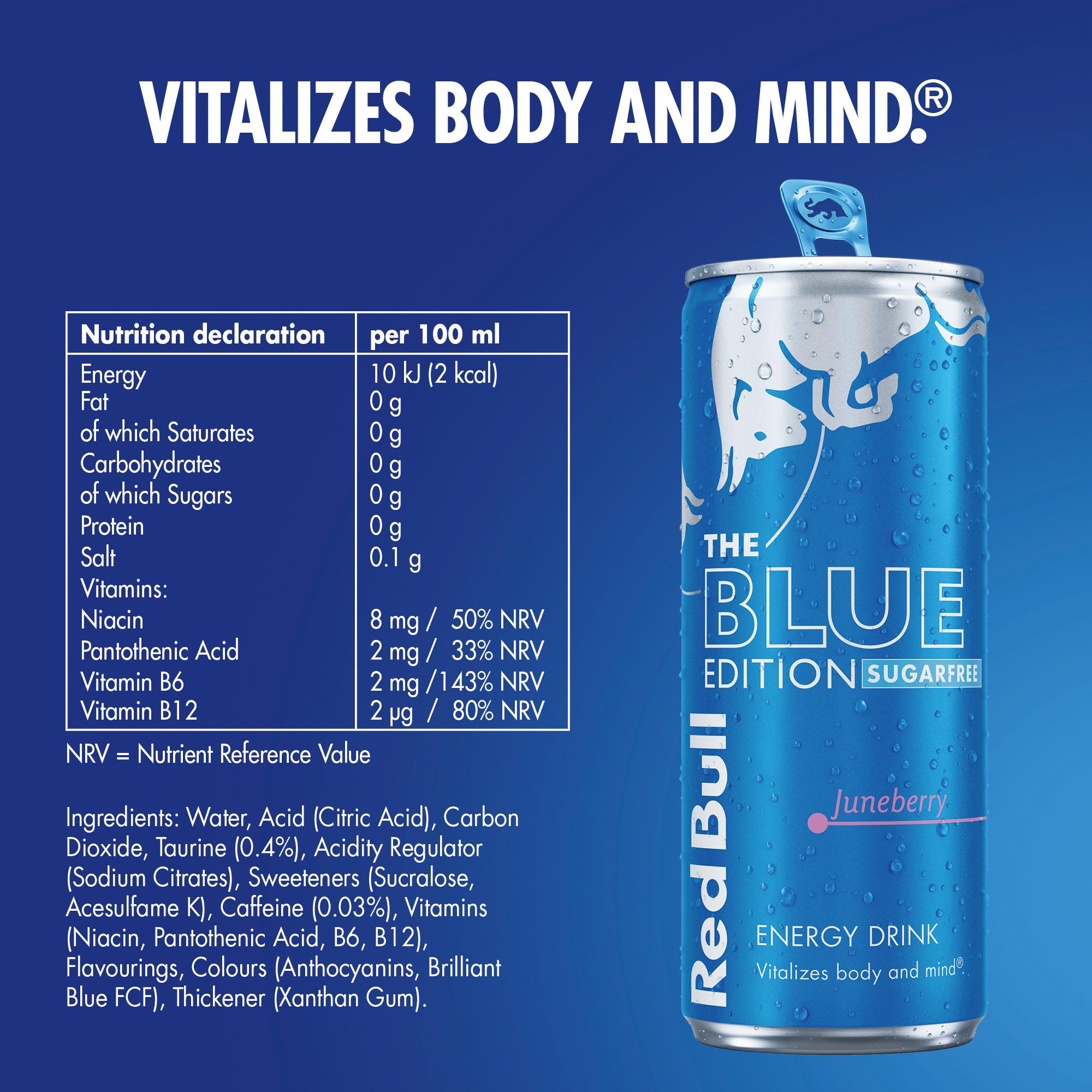 Red Bull Sugarfree Juneberry Energy Drink, Blue Edition 473ml thumbnail 3