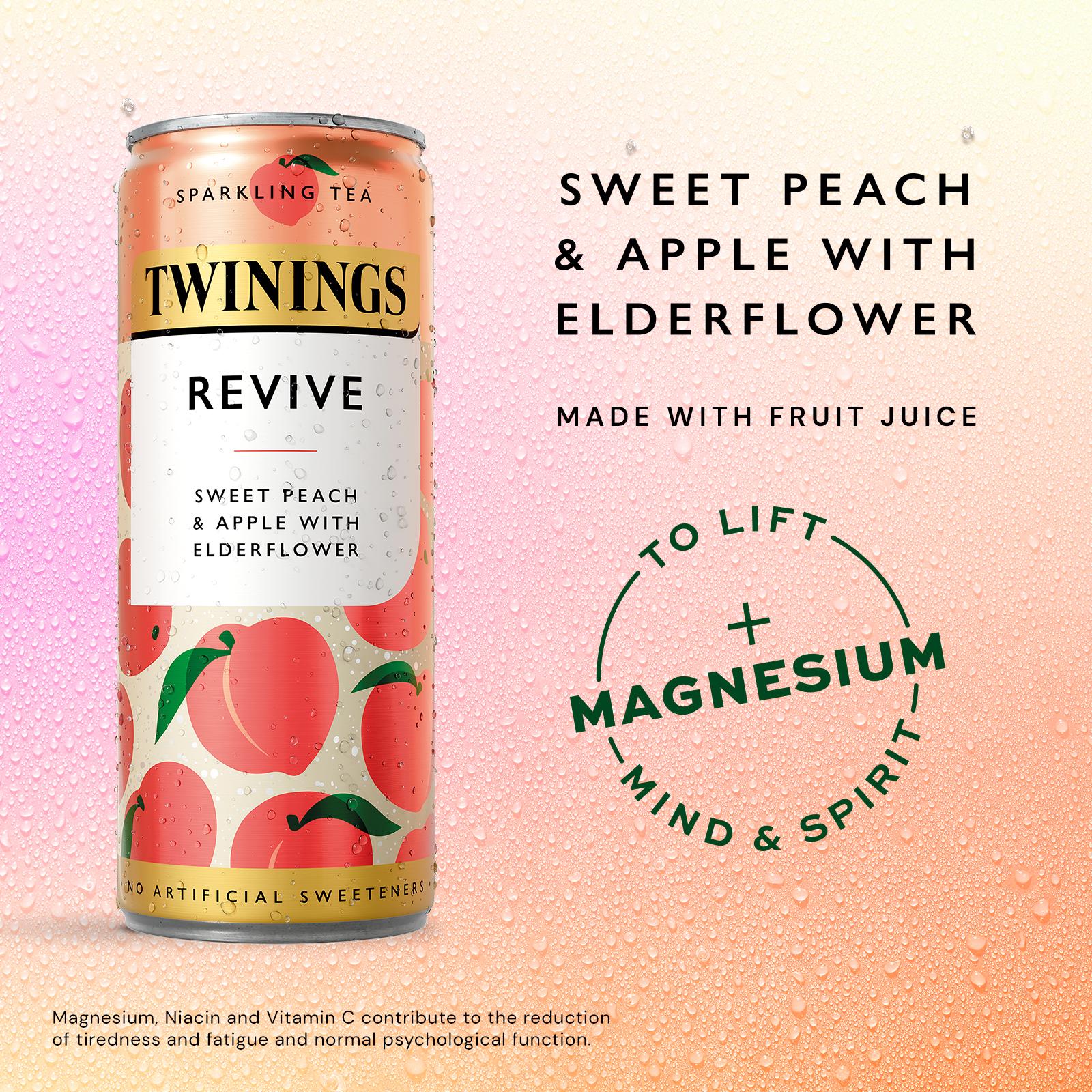 Twinings Revive Sweet Peach & Apple with Elderflower Sparkling Tea 250ml thumbnail 2