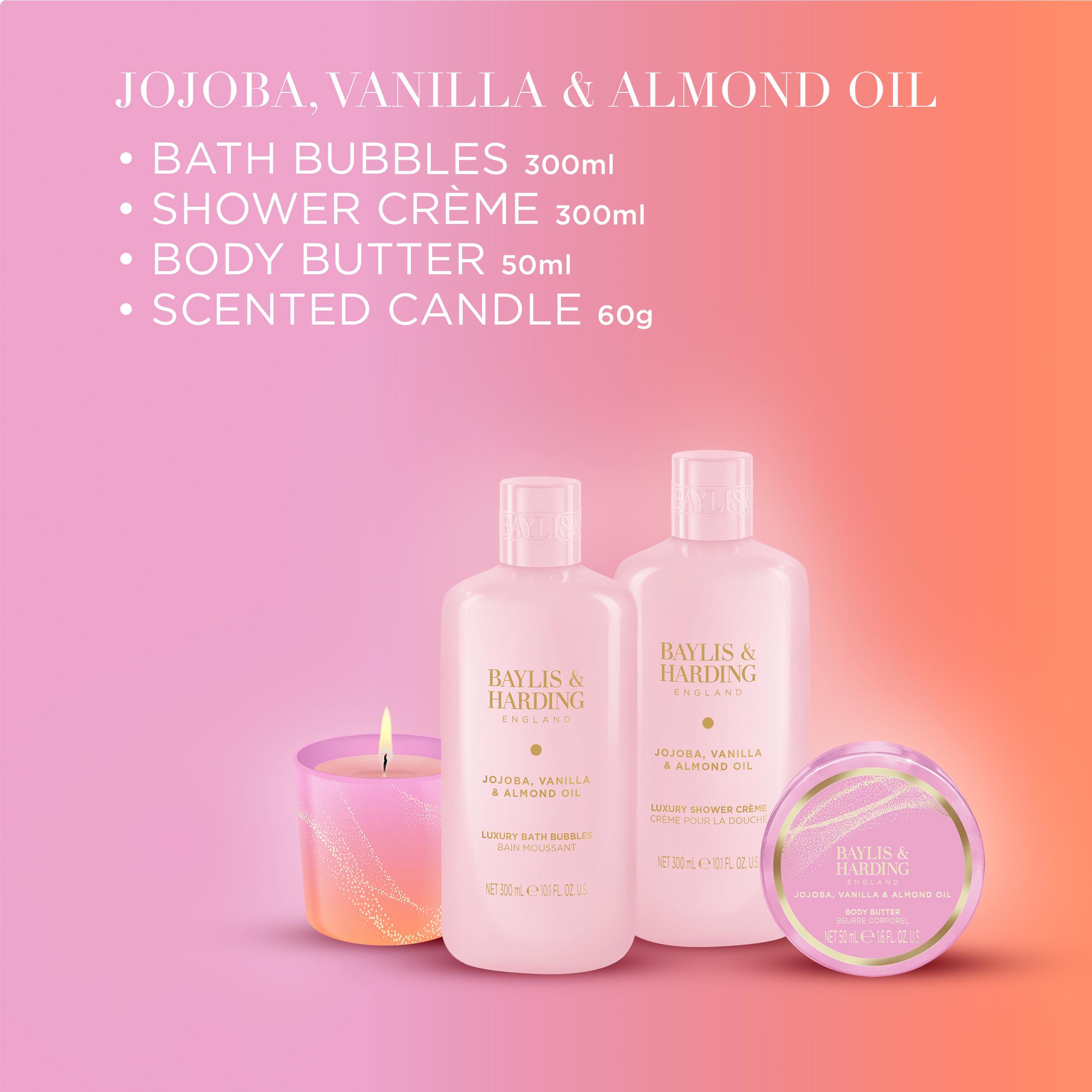 Baylis & Harding Jojoba, Vanilla & Almond Oil Gift Wrapped Candlelit Gift Set thumbnail 3