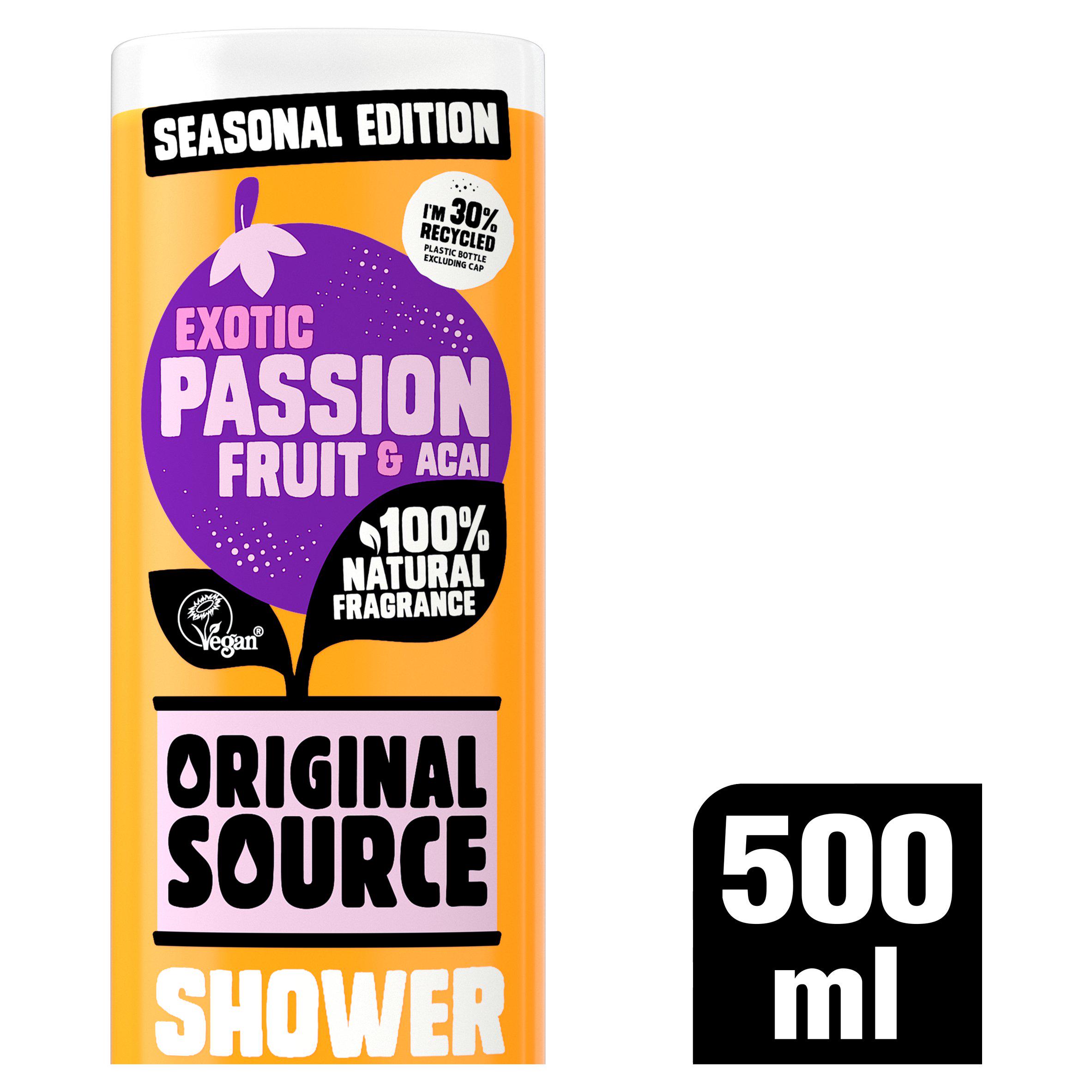 Original Source 500ml Exotic Passion Fruit & Acai Shower Gel, Seasonal Edition
