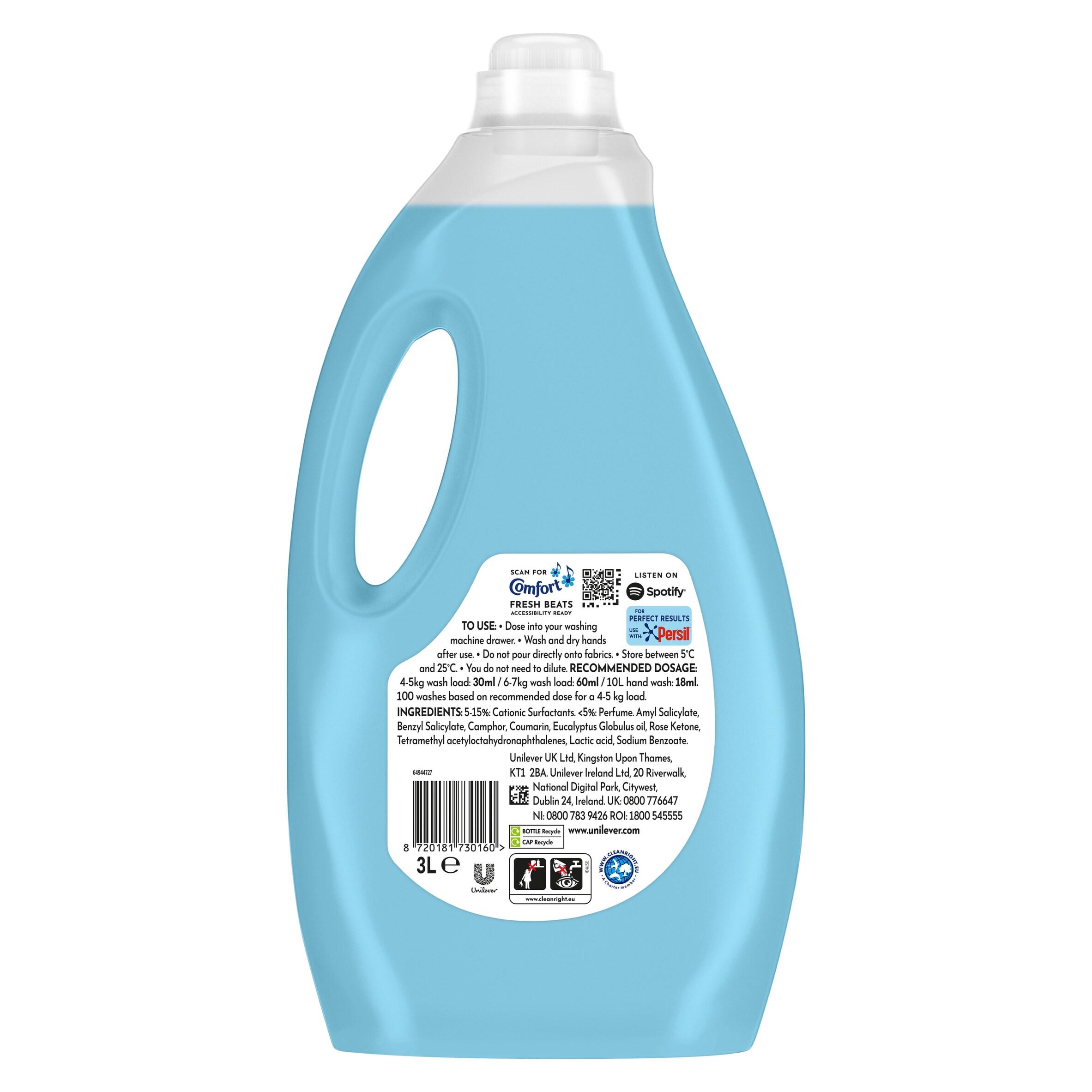 Comfort 100 Washes Fresh Blue Skies Fabric Conditioner 3L thumbnail 6