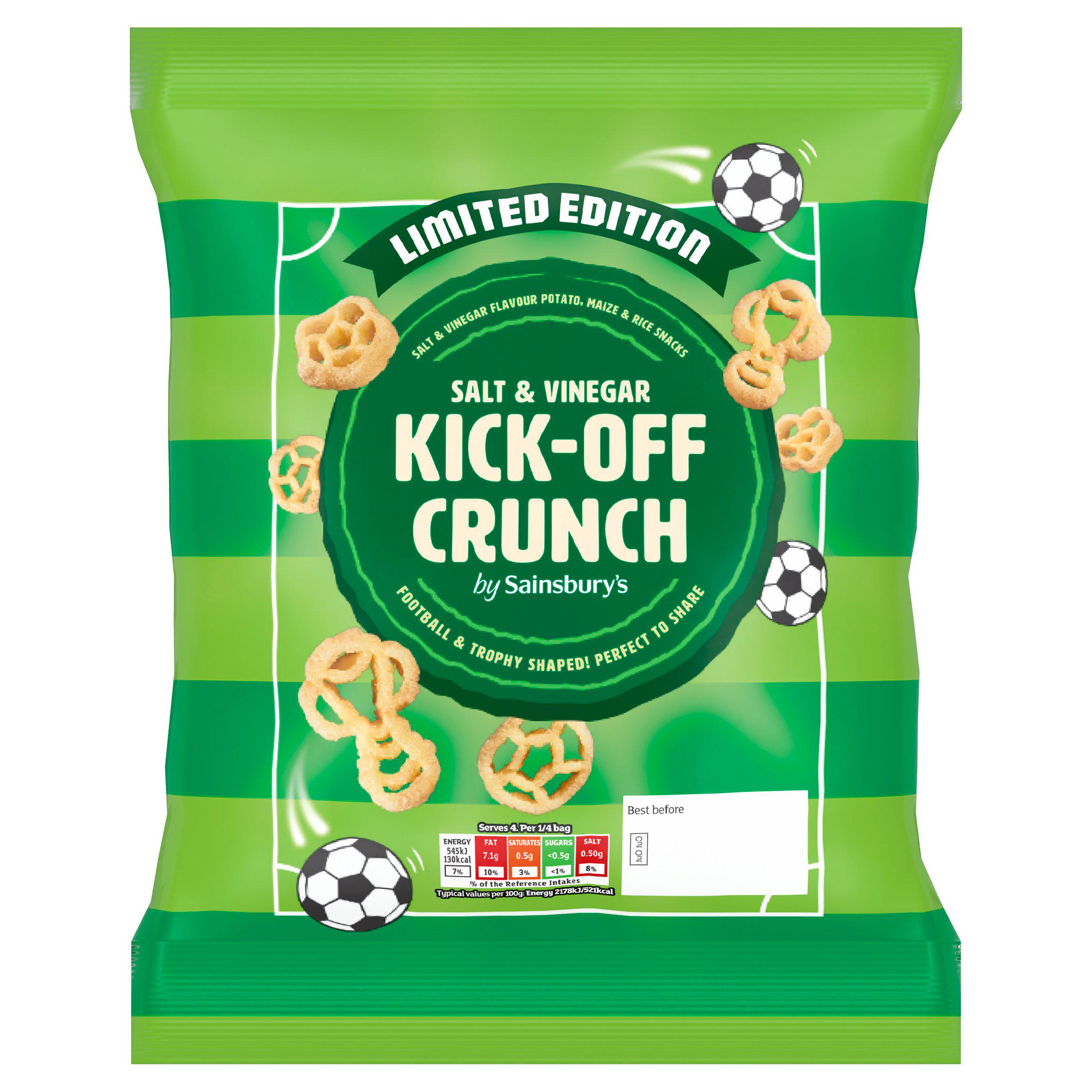 Sainsbury's 100g Salt & Vinegar Kick Off Crunch Sharing Crisps, Limited Edition
