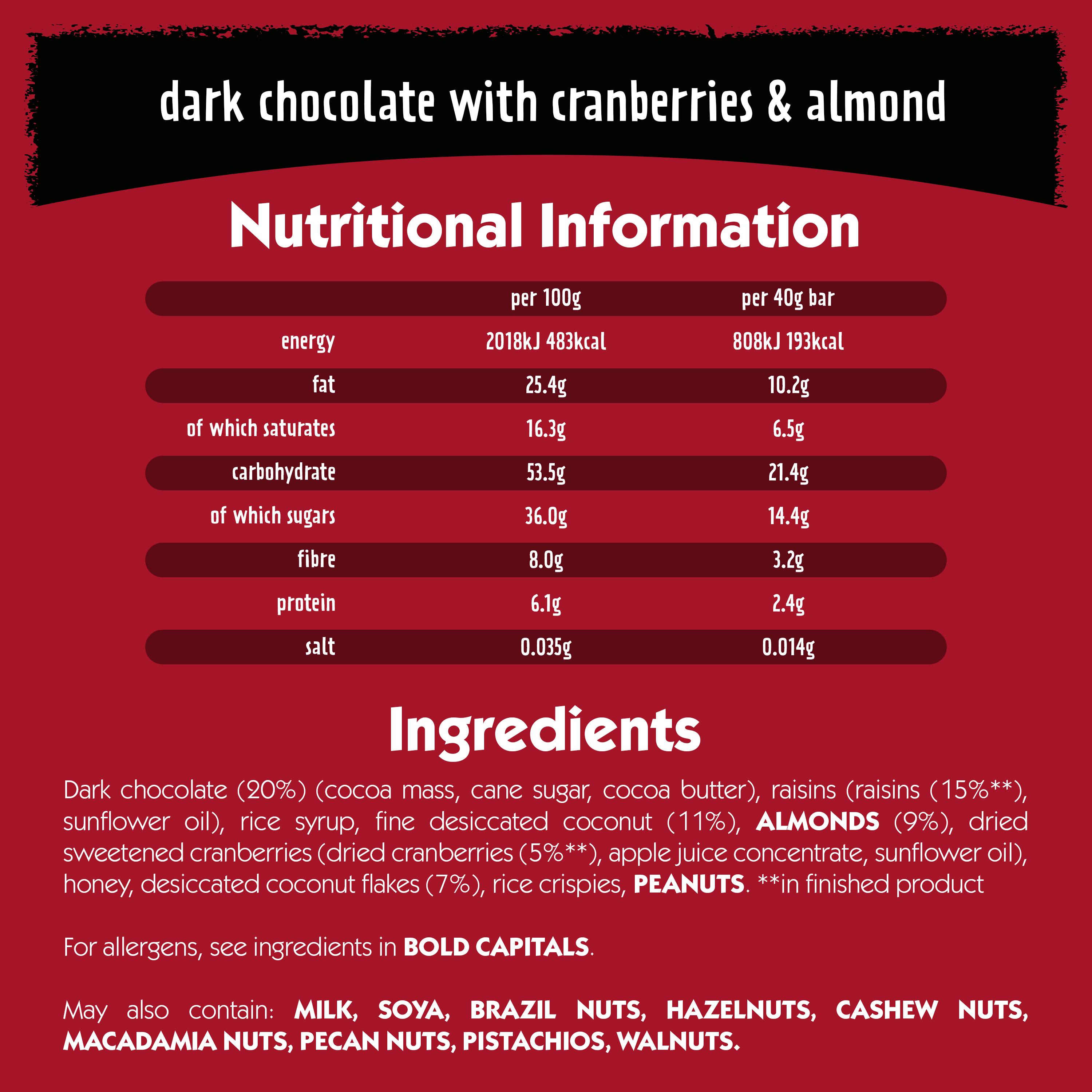 Eat Natural 3 x 40g Almonds, Cranberries & Coconut Dark Chocolate Cereal Bars thumbnail 6