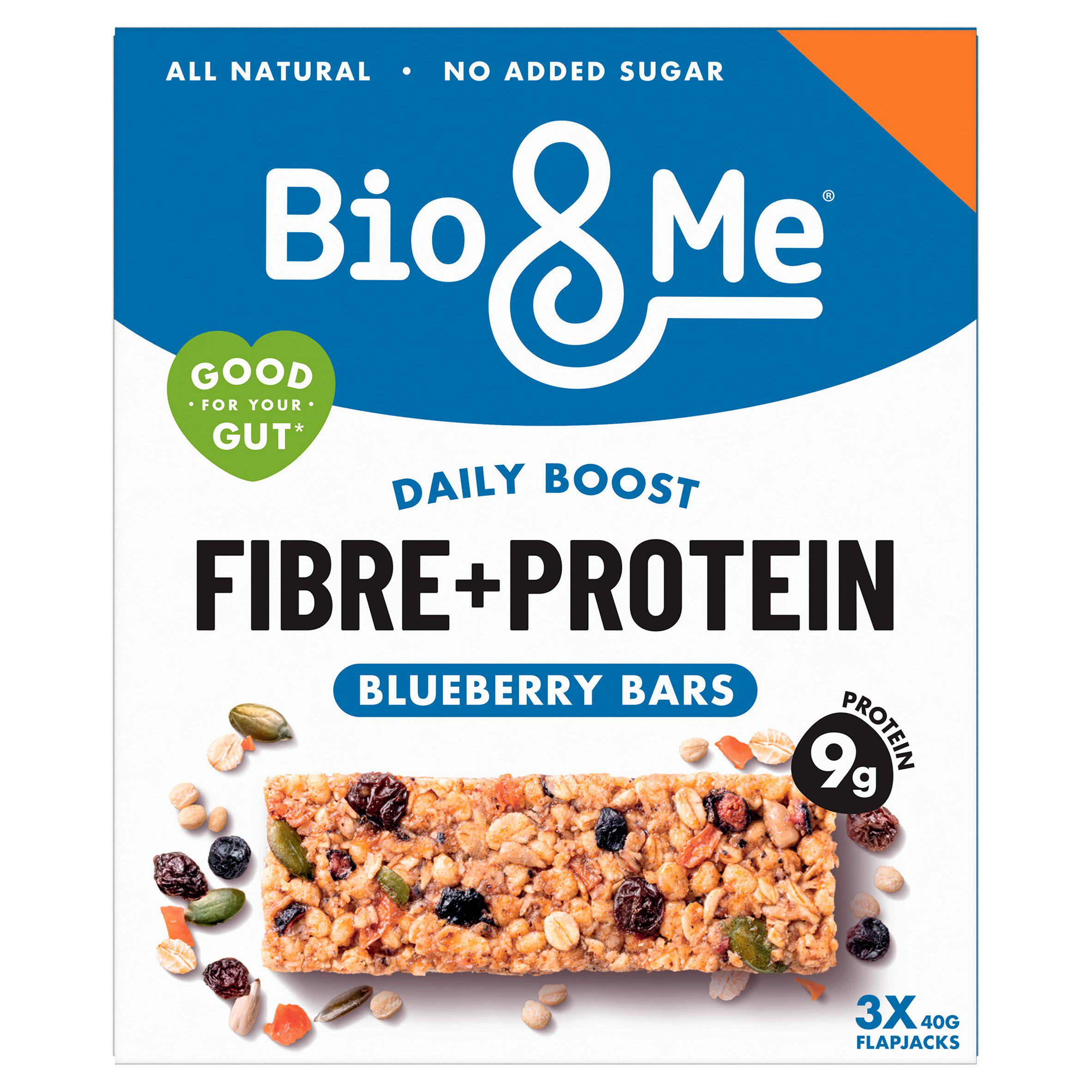 Bio&Me Daily Boost 3 x 40g Fibre + Protein Blueberry Flapjacks Bars