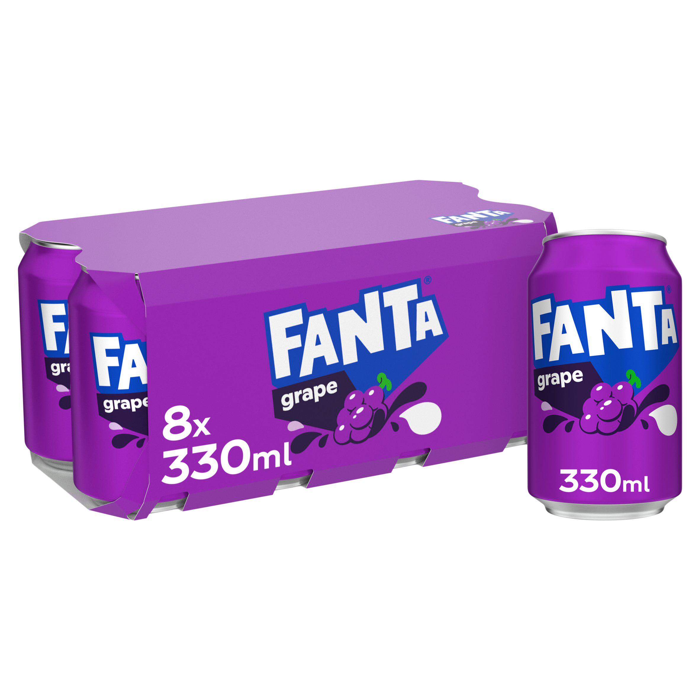 Fanta 8 x 330ml Grape Soft Drink Cans