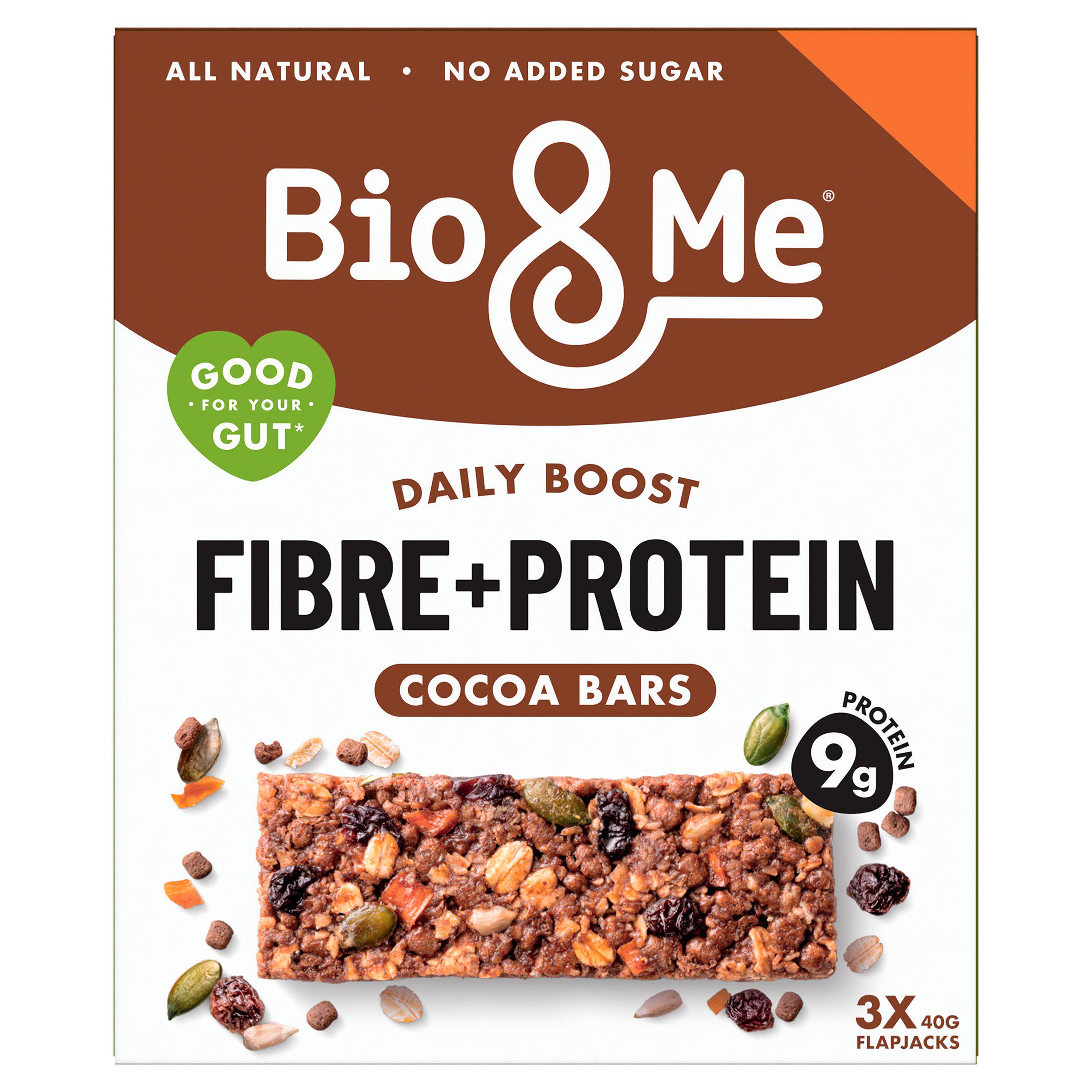 Bio&Me Daily Boost 3 x 40g Fibre+Protein Cocoa Flapjack Bars