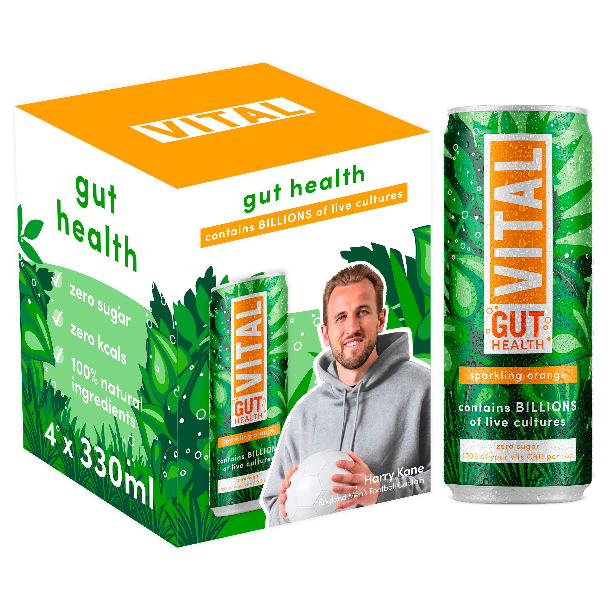 Vital Gut Healthy Sparkling Orange 4 x 330ml