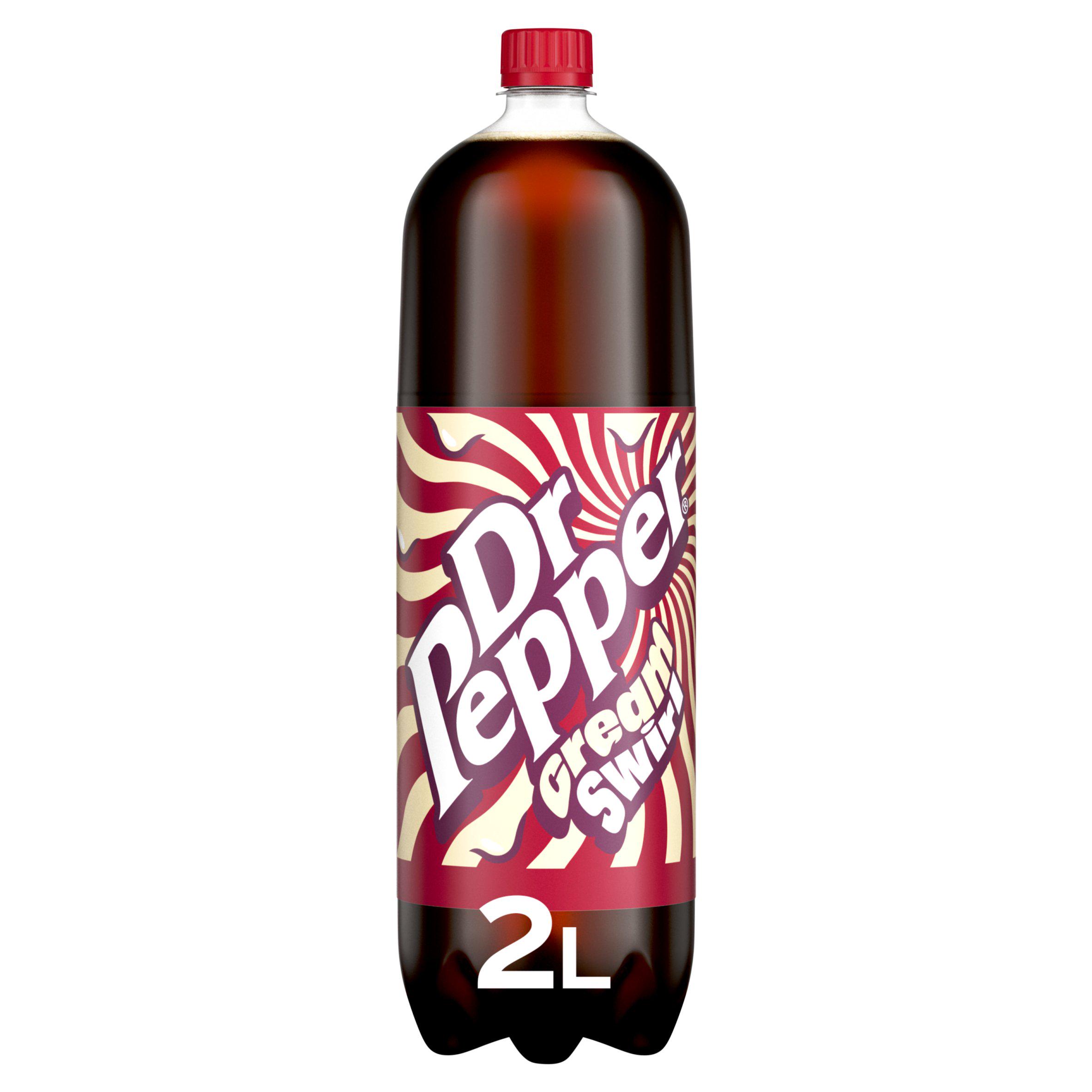Dr Pepper 2L Cream Swirl Soft Drink Bottle