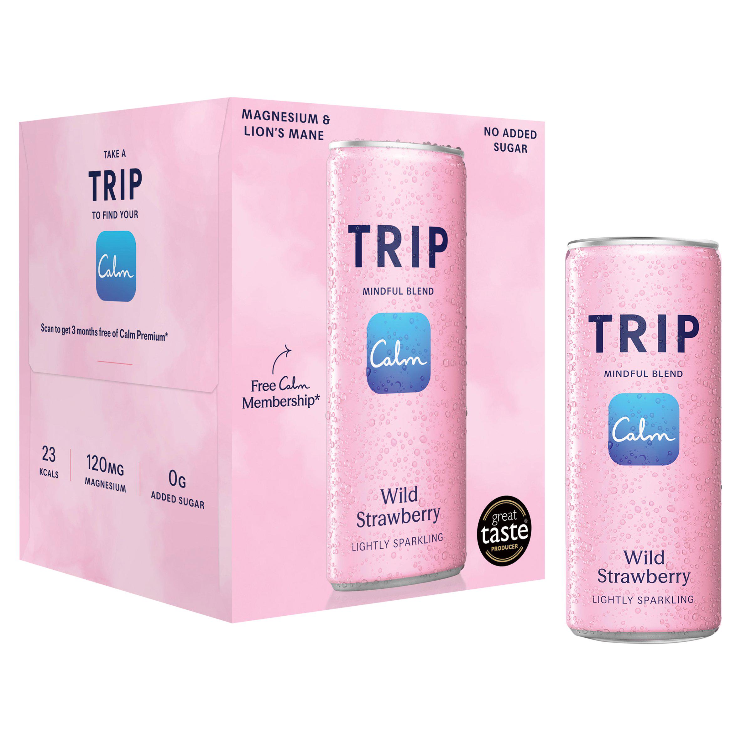 Trip 4 x 250ml Wild Strawberry Lightly Sparkling Drink