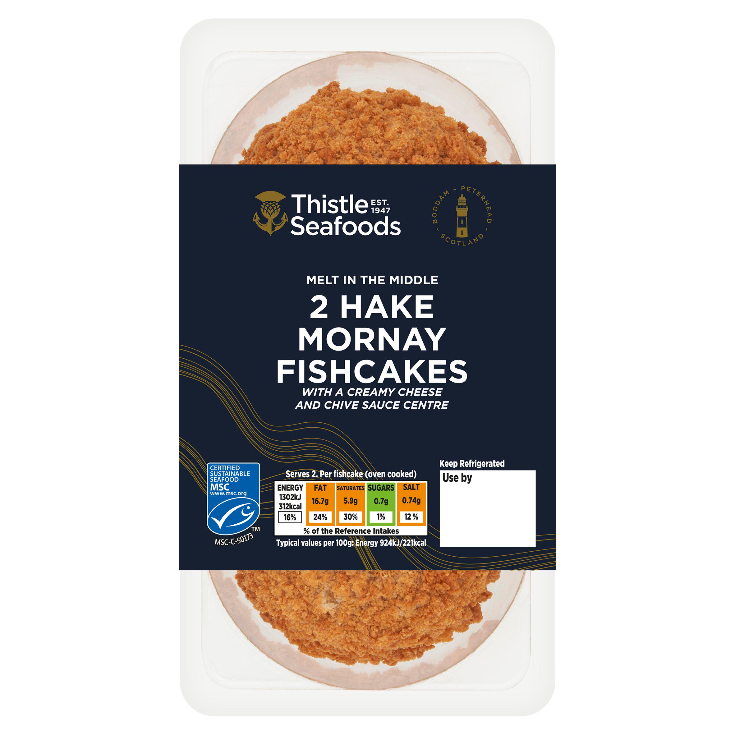 Thistle Seafoods 2 x Hake Mornay Fishcakes 290g