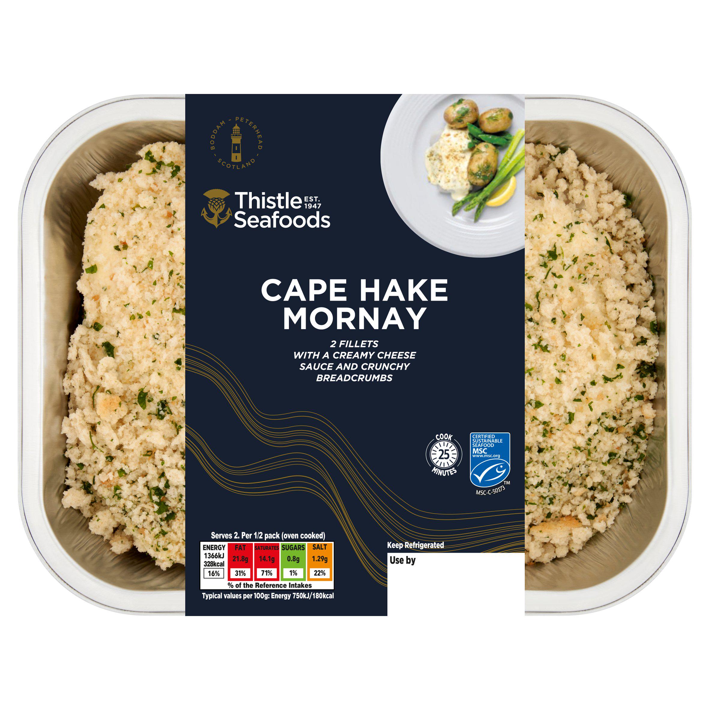 Thistle Seafoods 2 x Cape Hake Mornay Fillets 380g