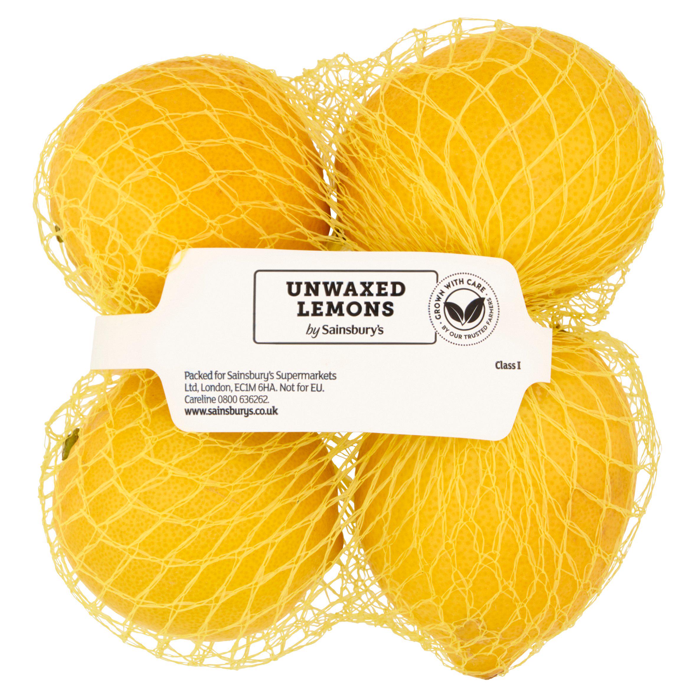 Sainsbury's 4 Unwaxed Lemons