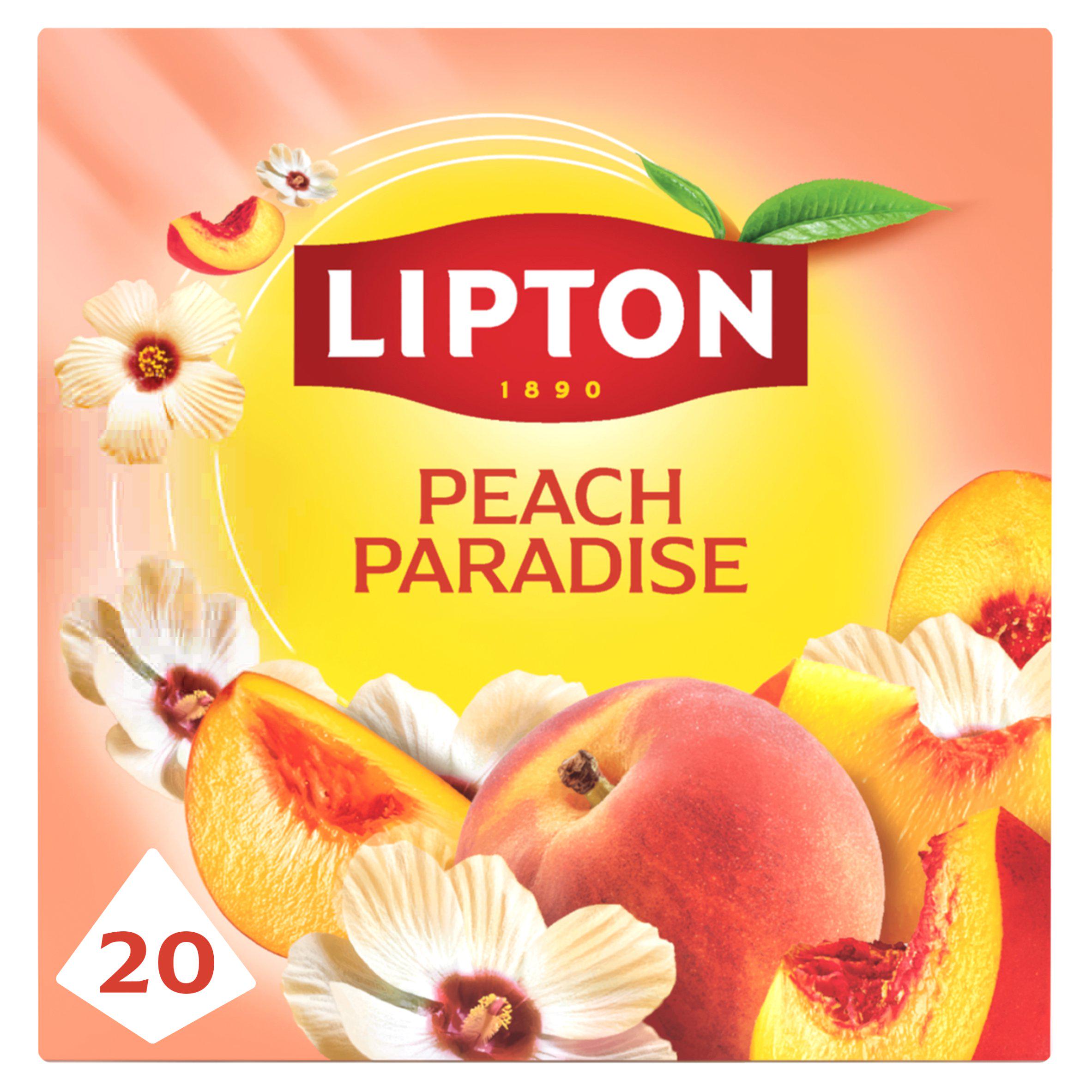 Lipton Peach Paradise 20 x 2.3g Peach & White Hibiscus Pyramid Tea