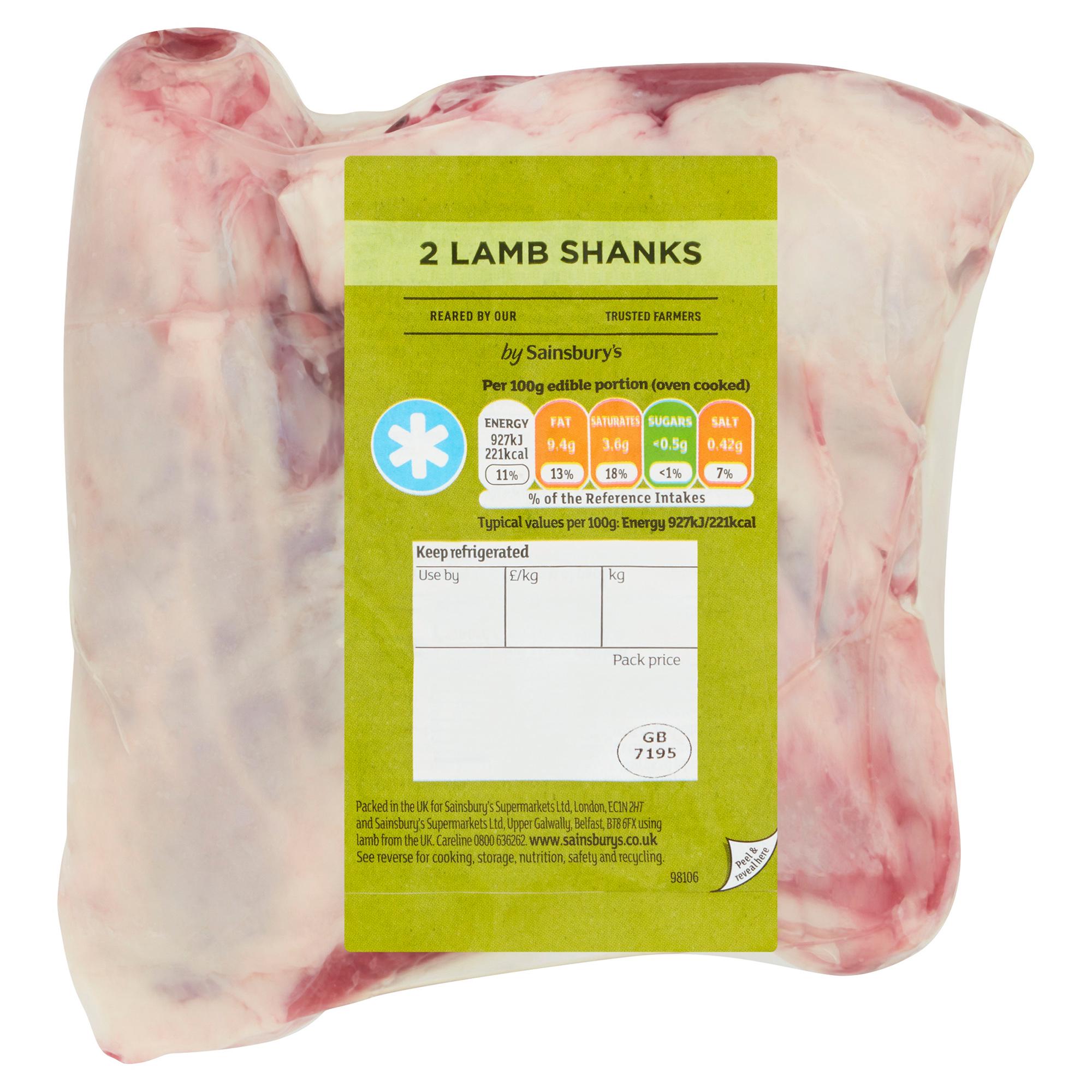 Sainsbury's British or New Zealand Lamb Shanks (Approx. 750g)