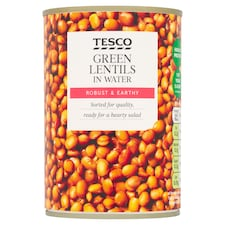 Tesco Green Lentils In Water 390G