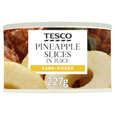 Tesco Pineapple Slices In Juice 227G