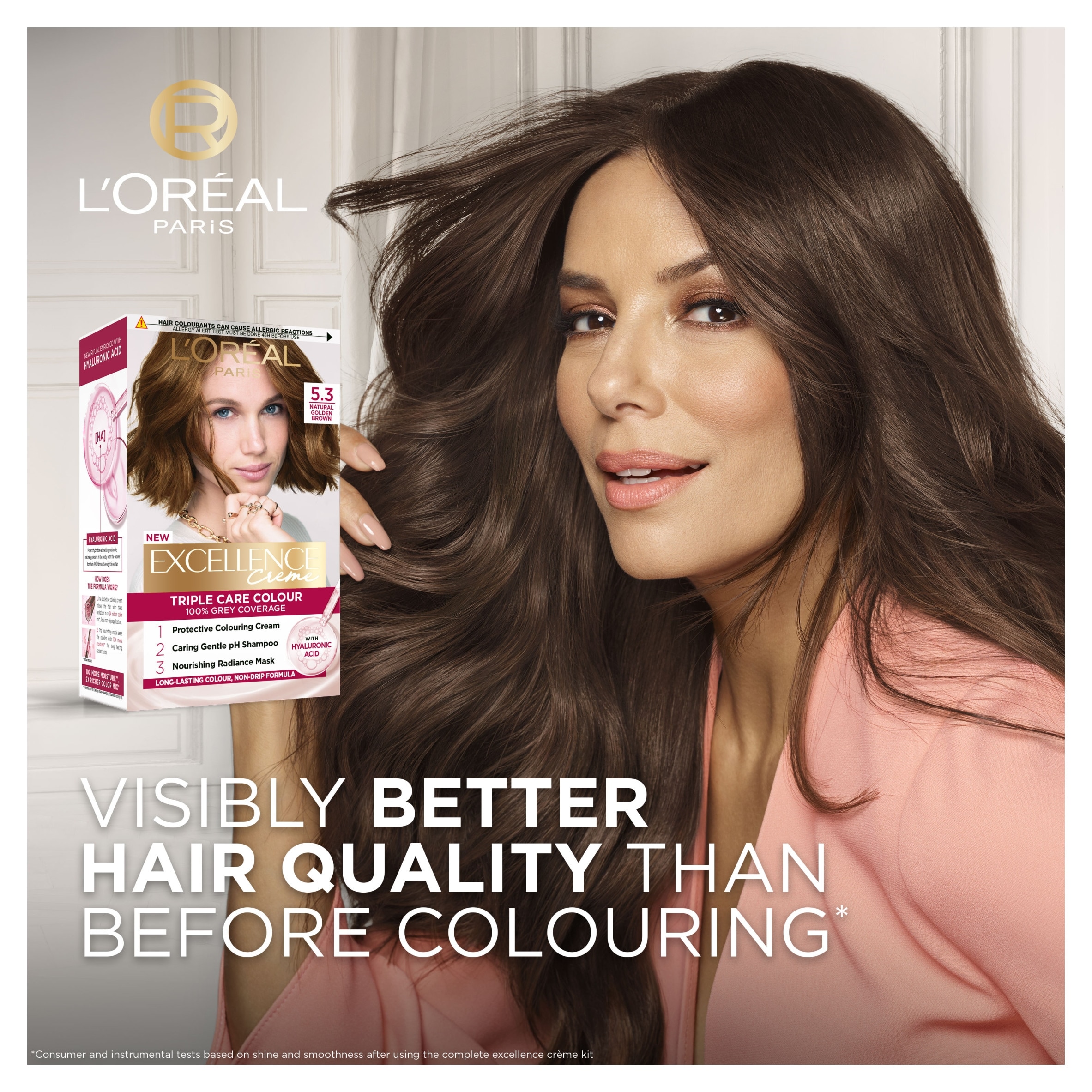 L'Oreal Paris Excellence Creme 5.3 Natural Golden Brown Permanent Hair Dye thumbnail 3