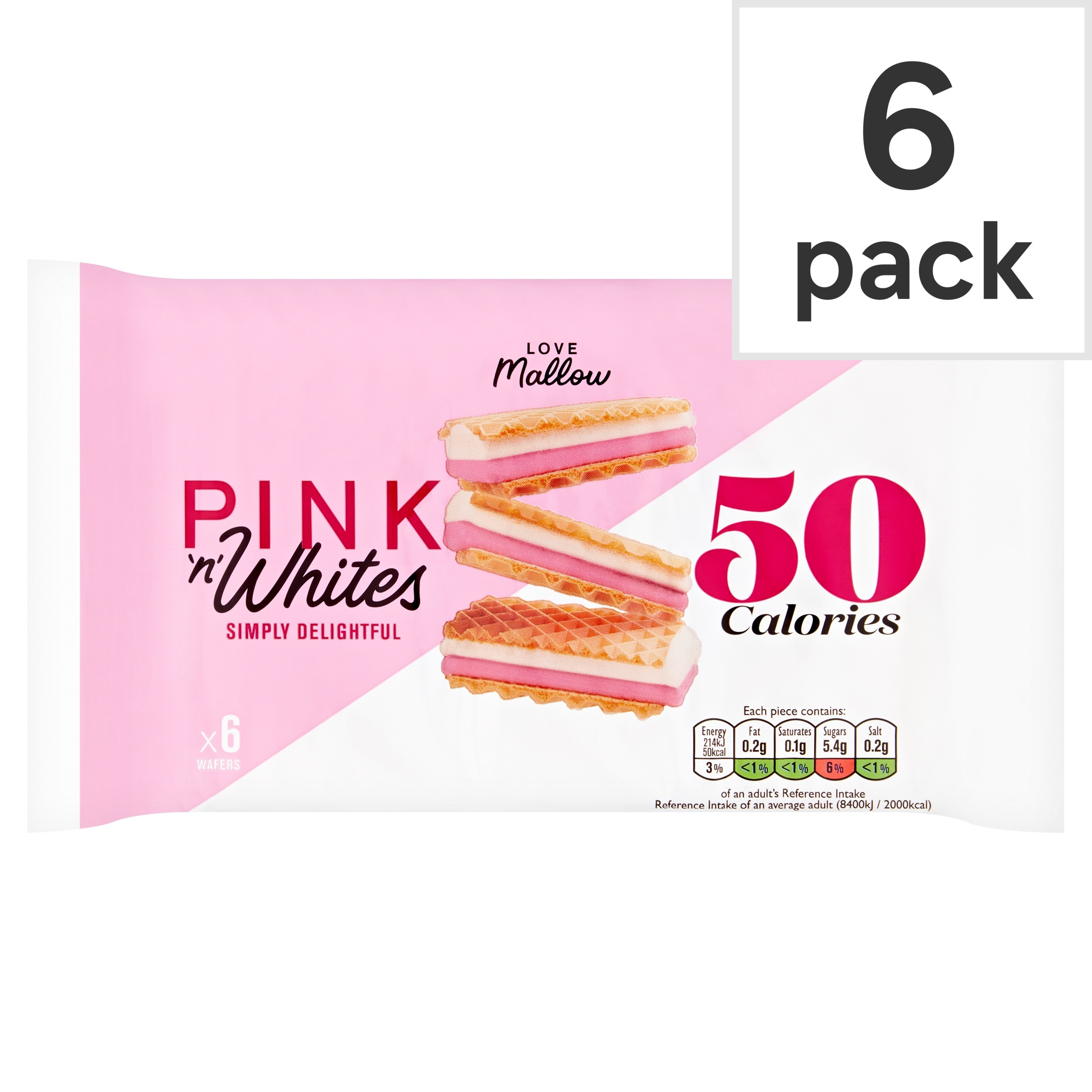 Caxton Pink 'n' Whites Mallow Wafers 6 Pack