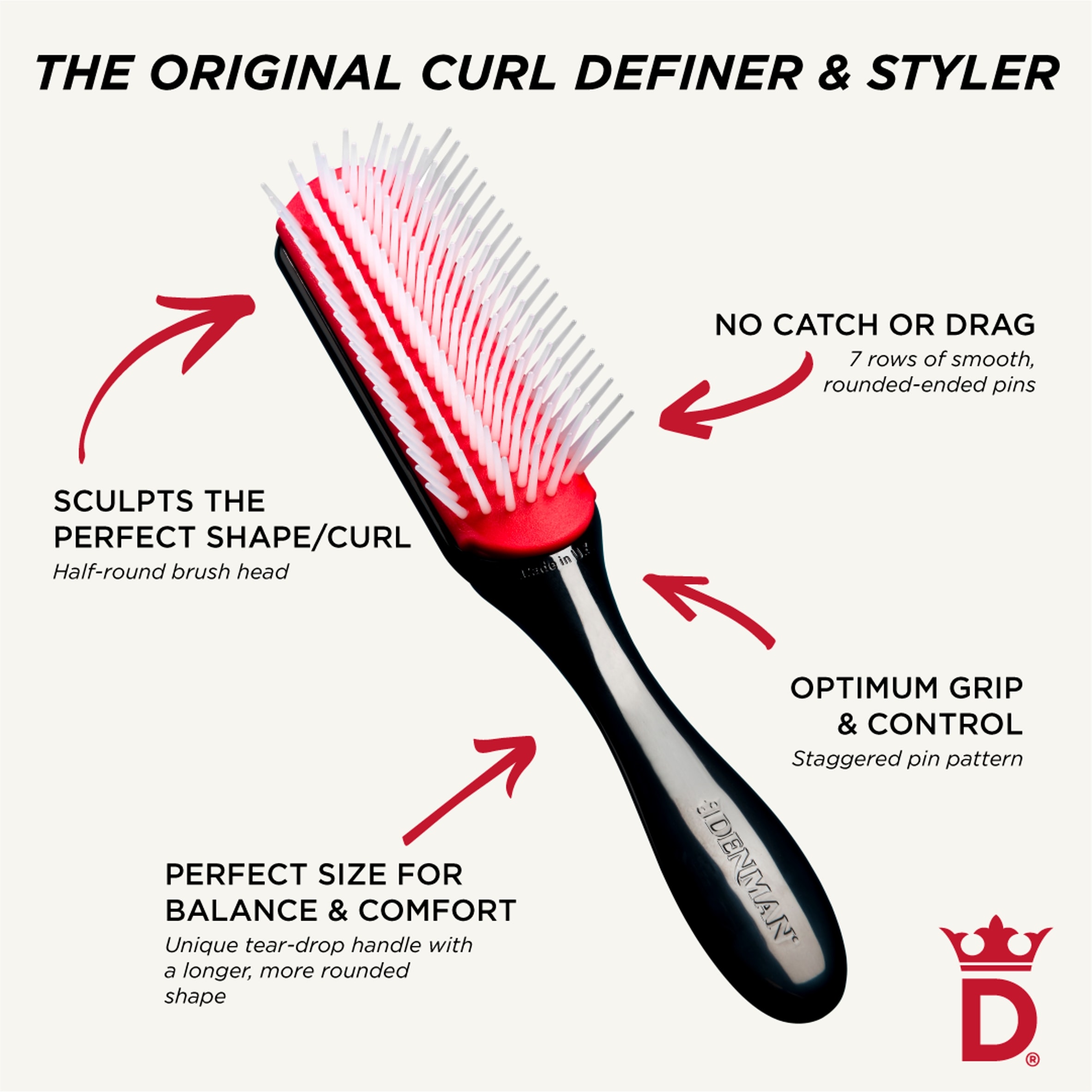 Denman Classic Styling Brush 02-8394 thumbnail 4