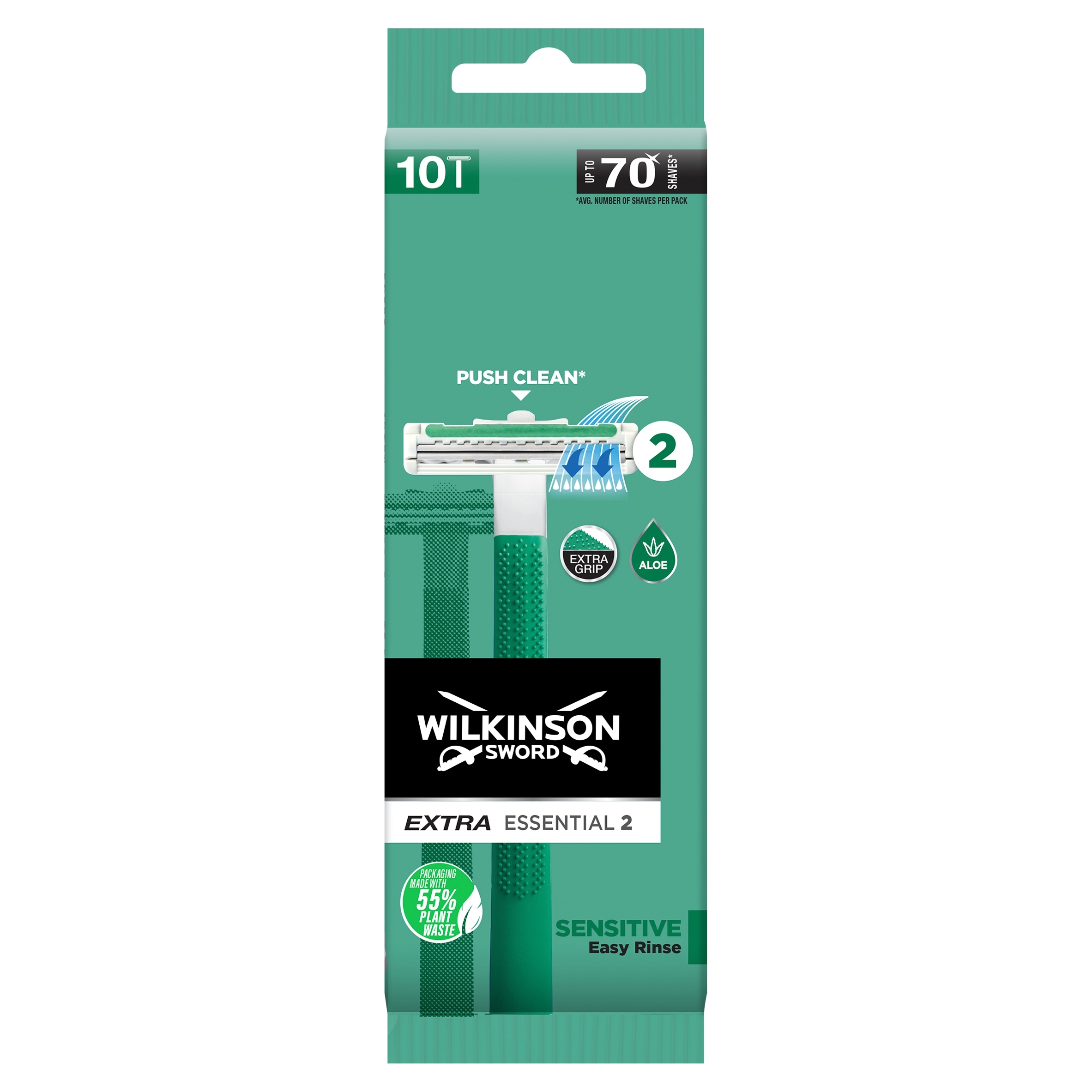Wilkinson Sword Essentials 2 Sensitive Men's Disposable Razors 10 Pack
