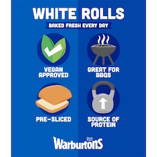 Warburtons Soft White Sandwich Rolls 12 Pack thumbnail 3