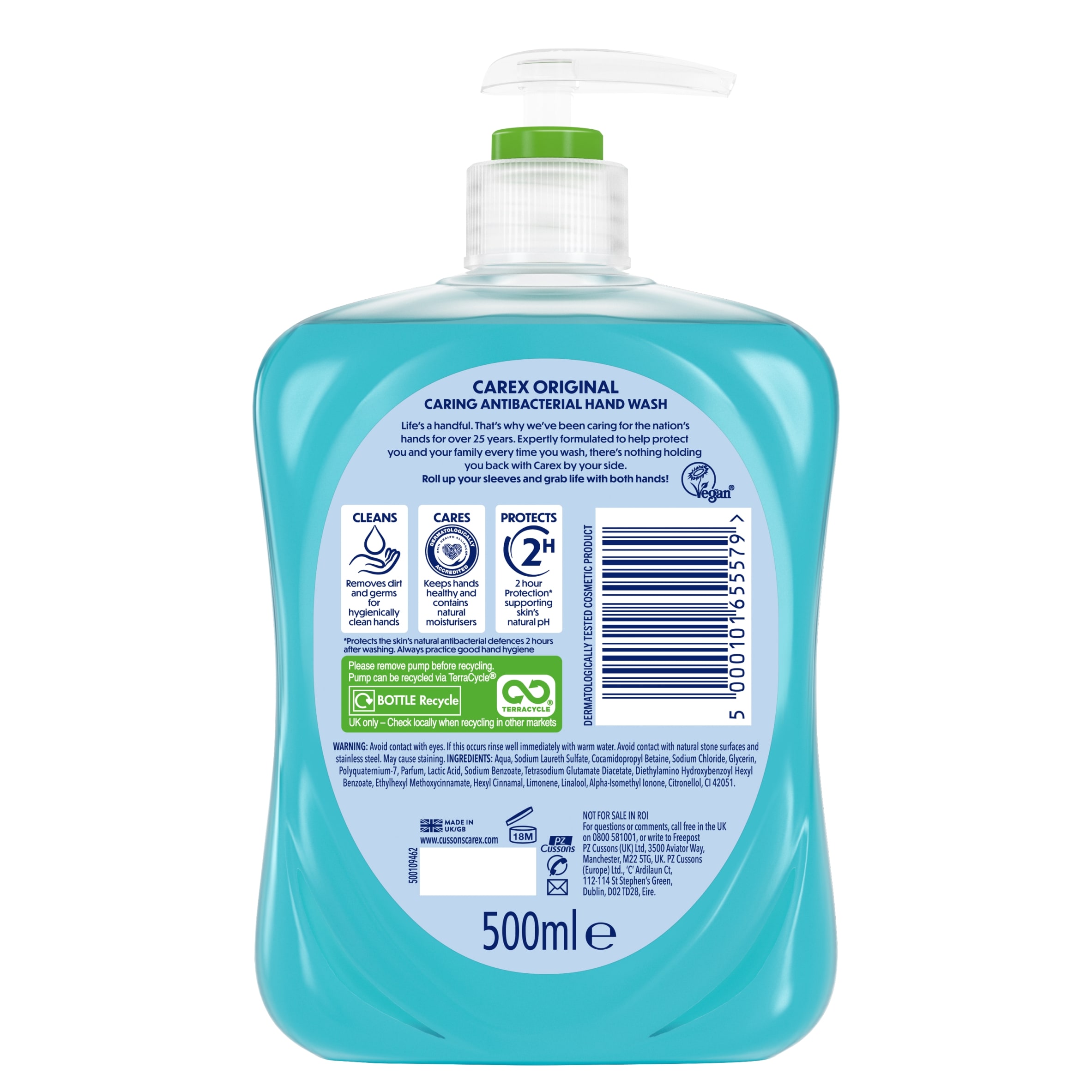 Carex Handwash Anti-Bacterial 500Ml thumbnail 2